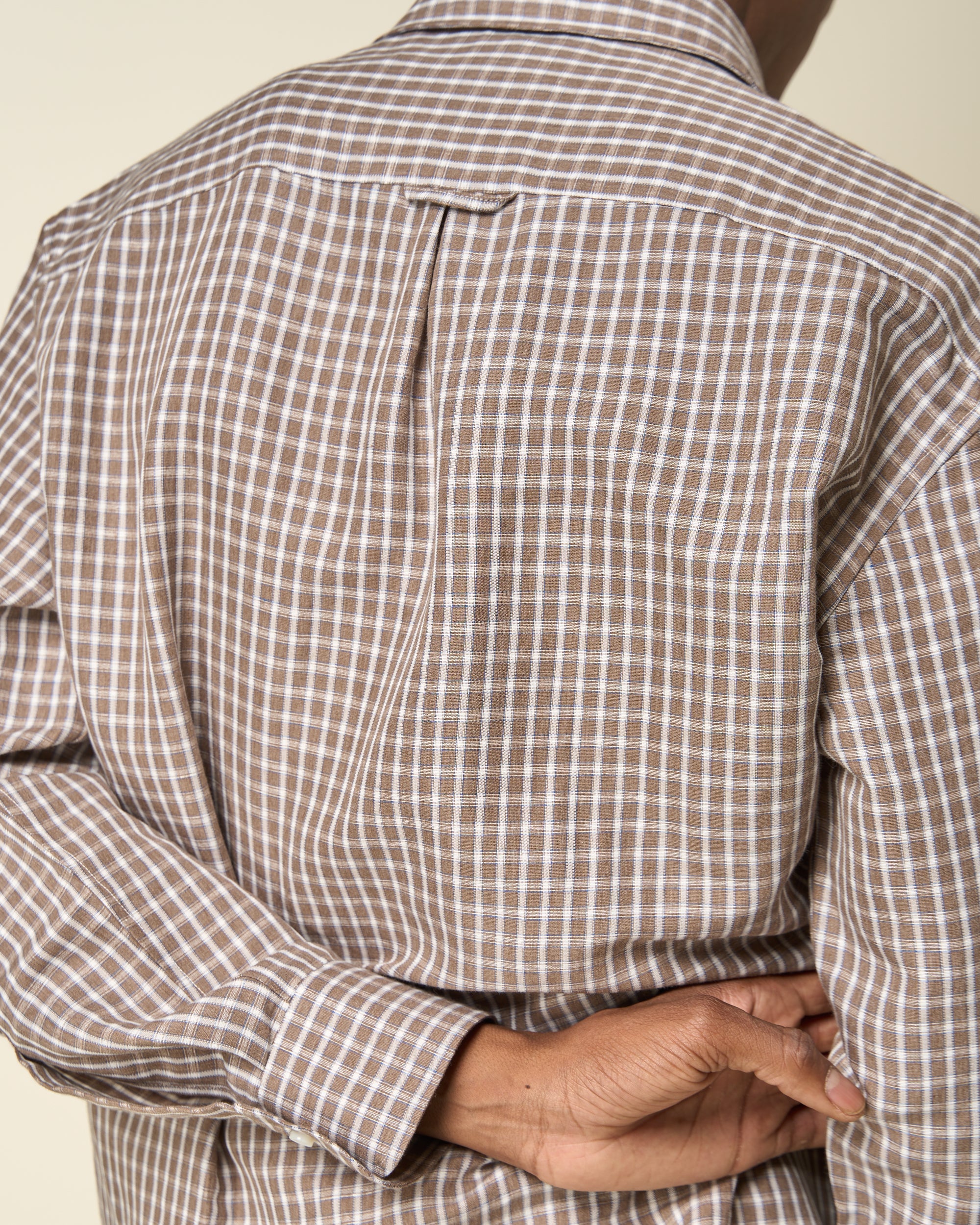 Off-Duty Shirt - Brown Check Linen Cotton
