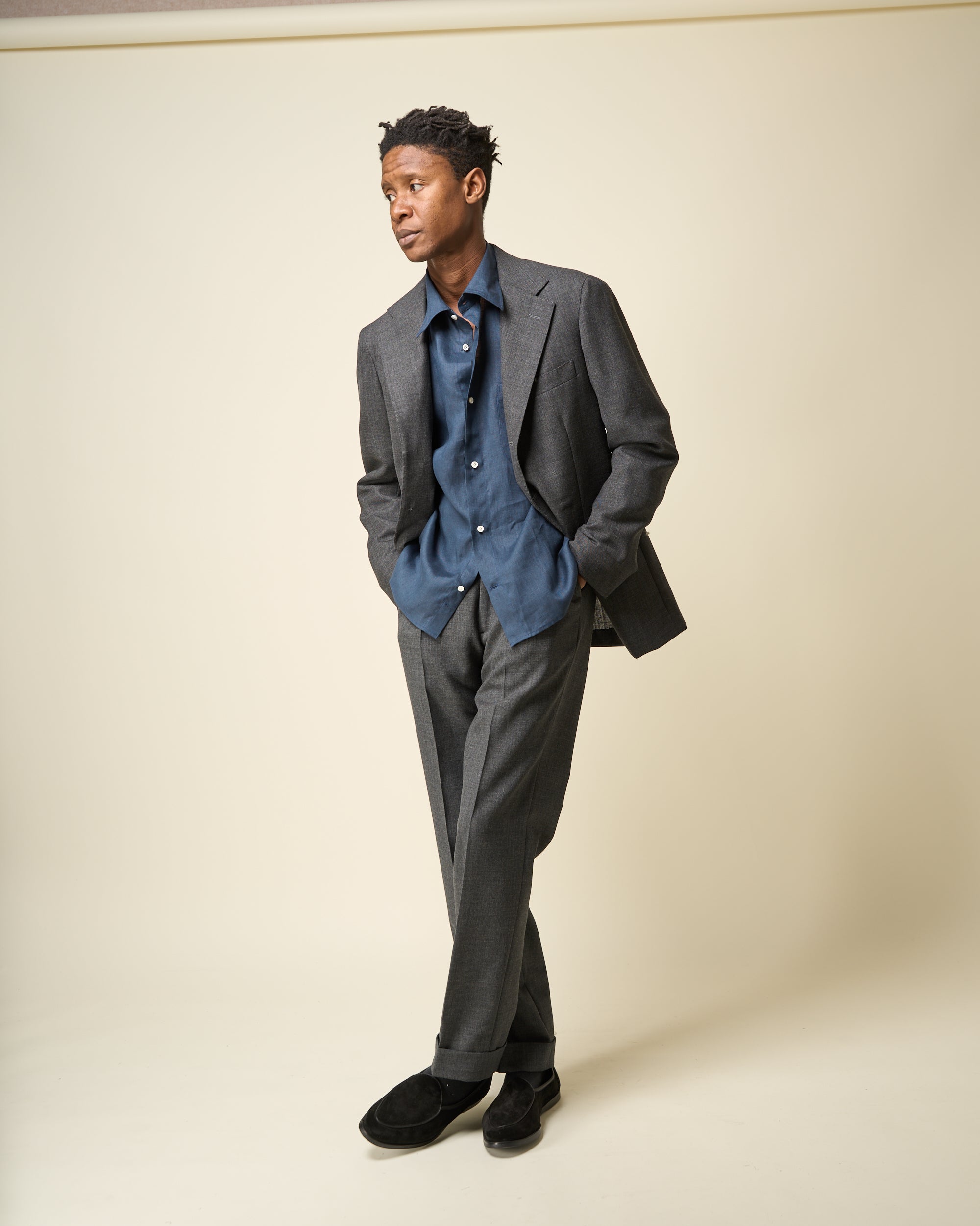 Off-Duty Shirt - Navy Linen