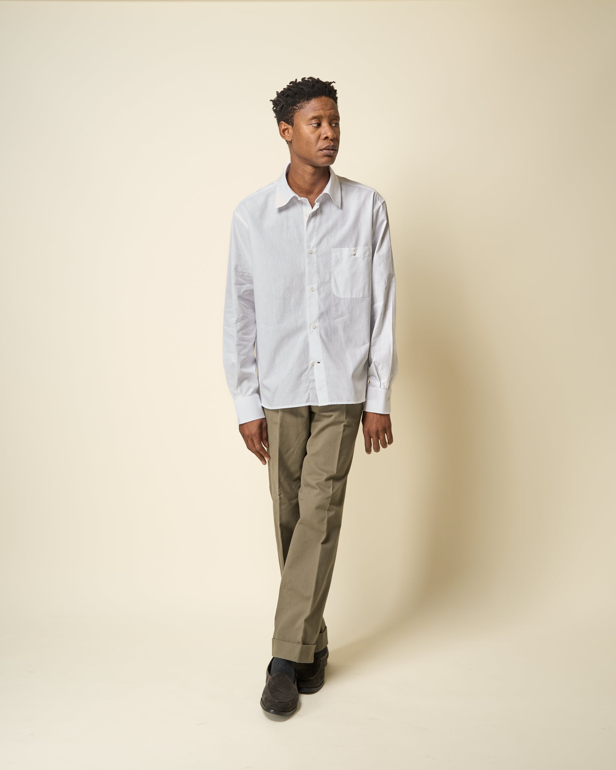 Off-Duty Shirt - White Cotton Linen