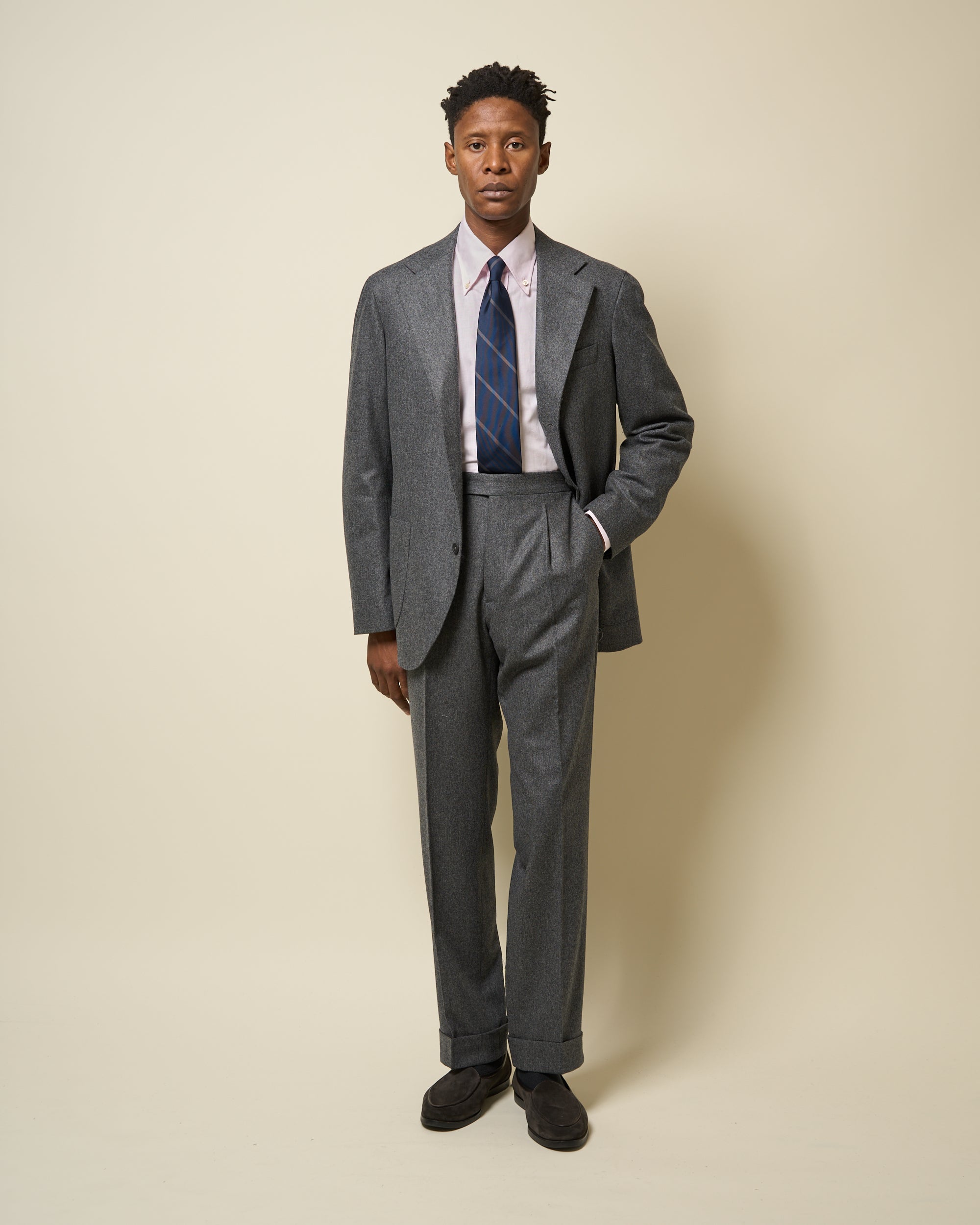 Sport Jacket - Mid Grey Woollen Flannel