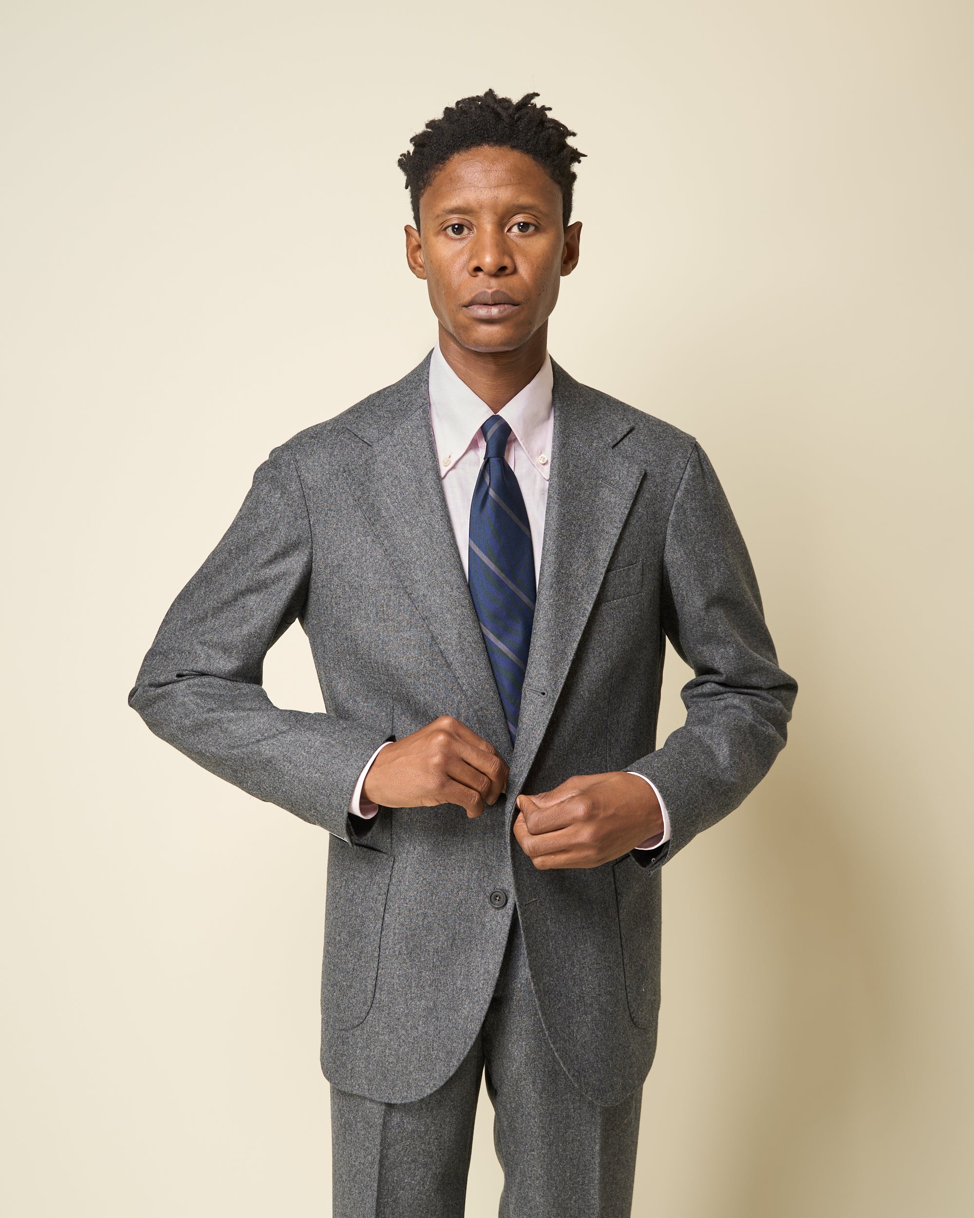 Sport Jacket - Mid Grey Woollen Flannel