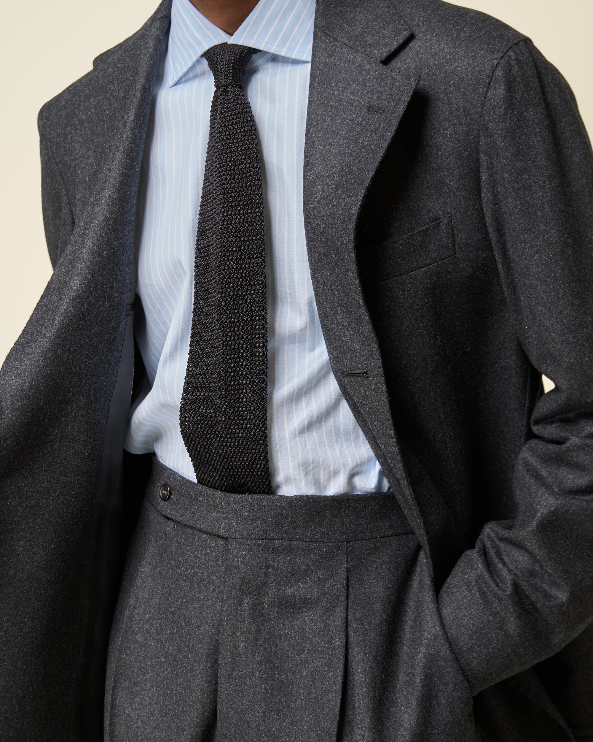 Sport Jacket - Charcoal Grey Woollen Flannel
