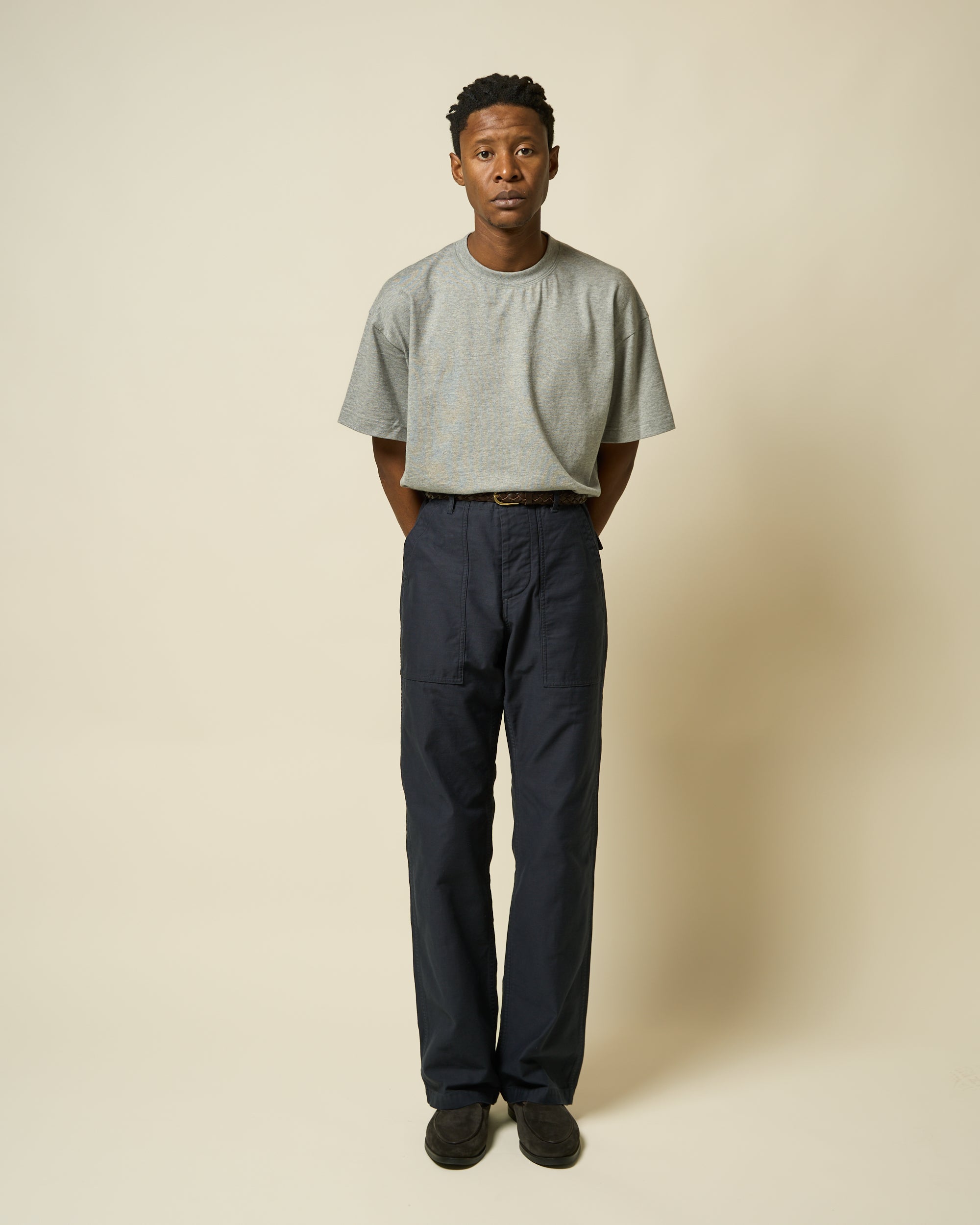 High Rise Japanese Fatigue Pant - Navy Cotton