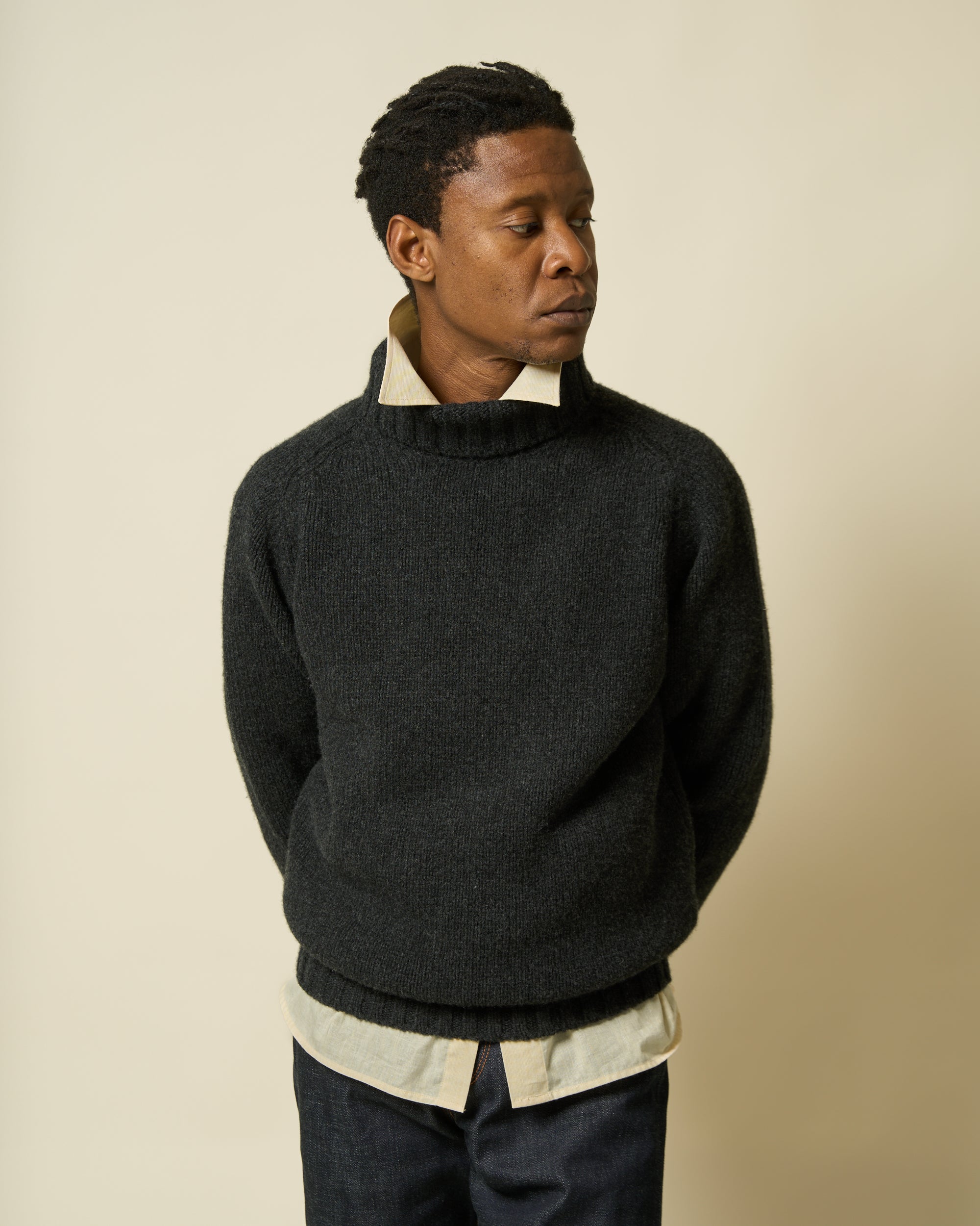 Funnel Neck Sweater - Charcoal
