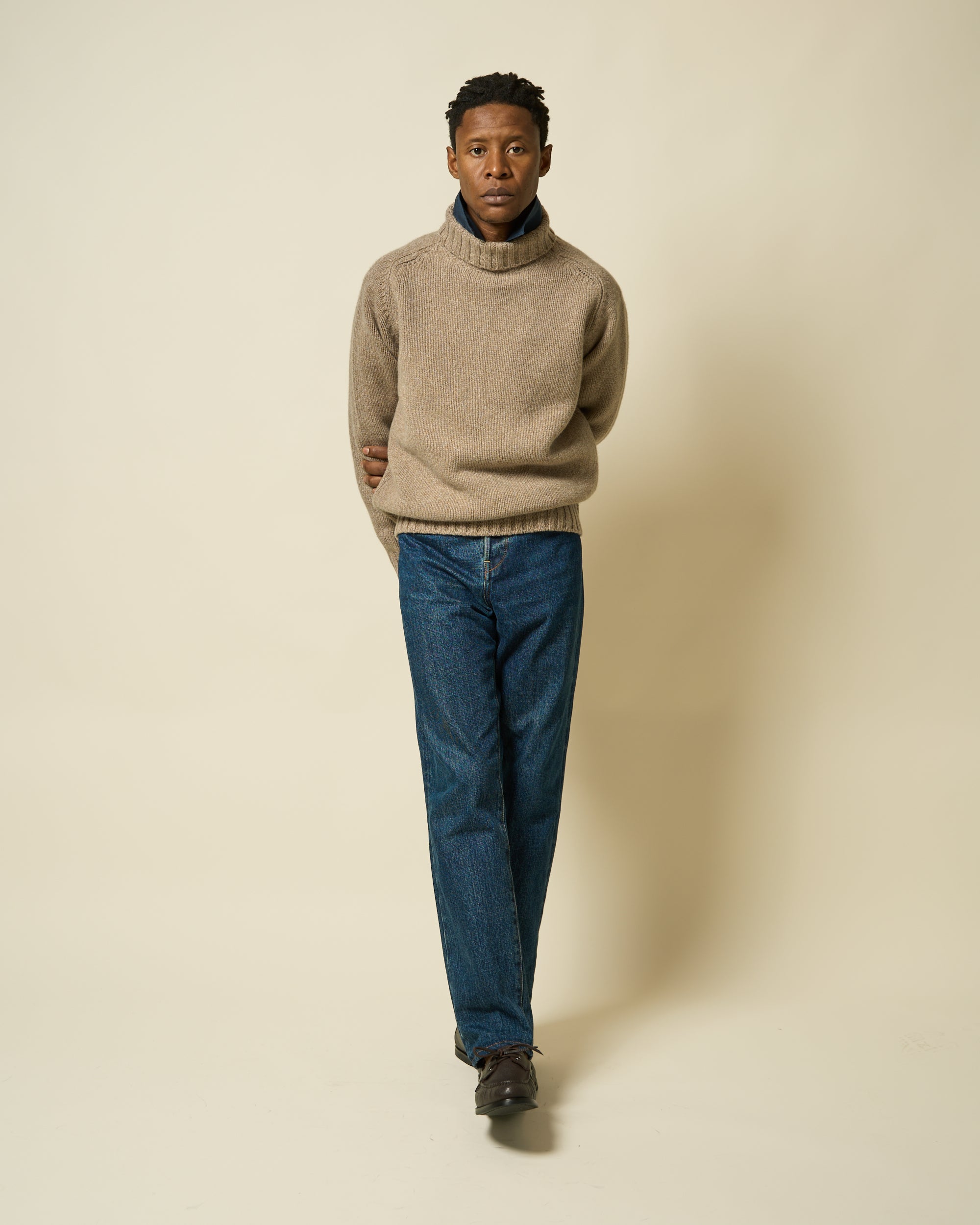 Funnel Neck Sweater - Oatmeal