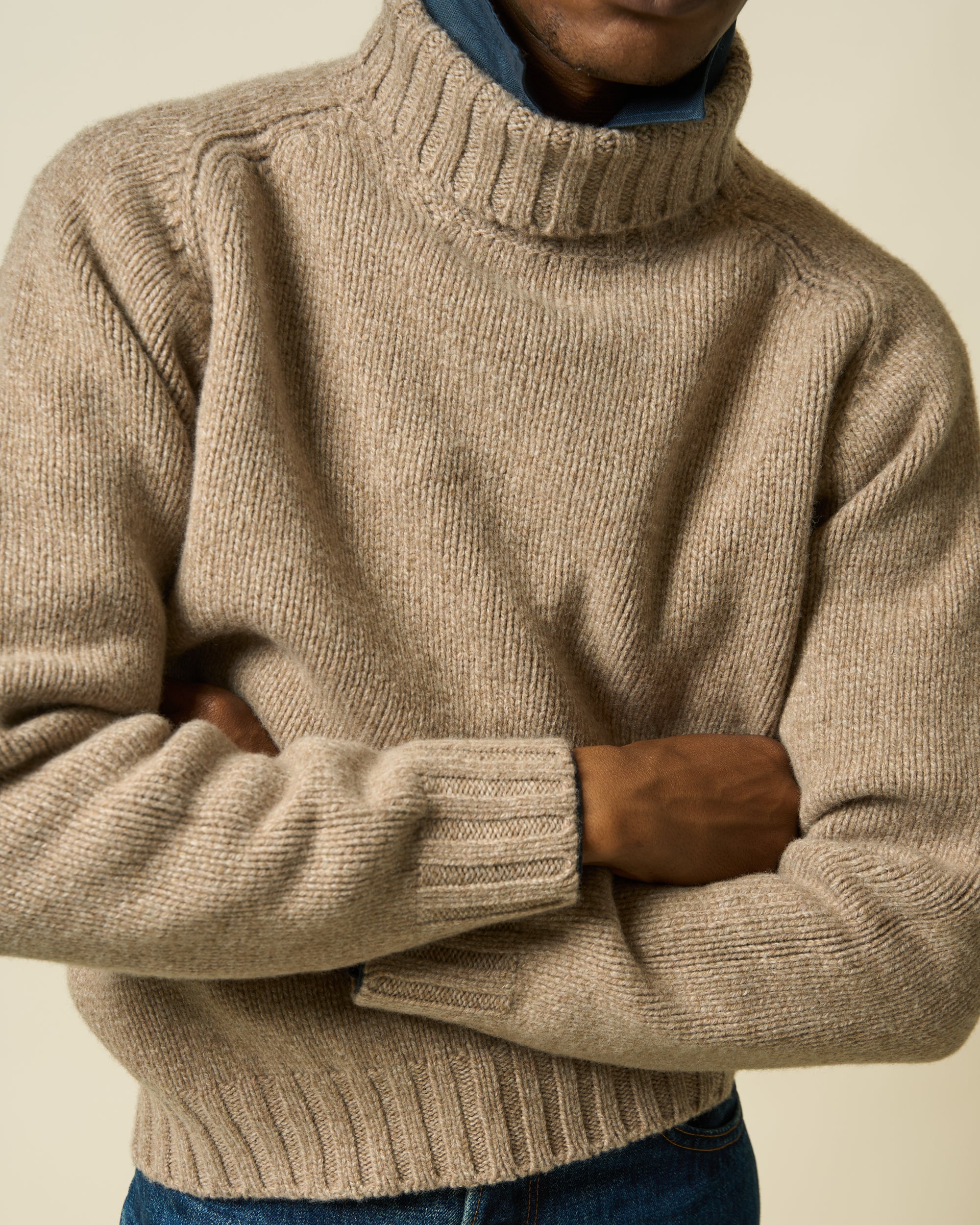 Funnel Neck Sweater - Oatmeal