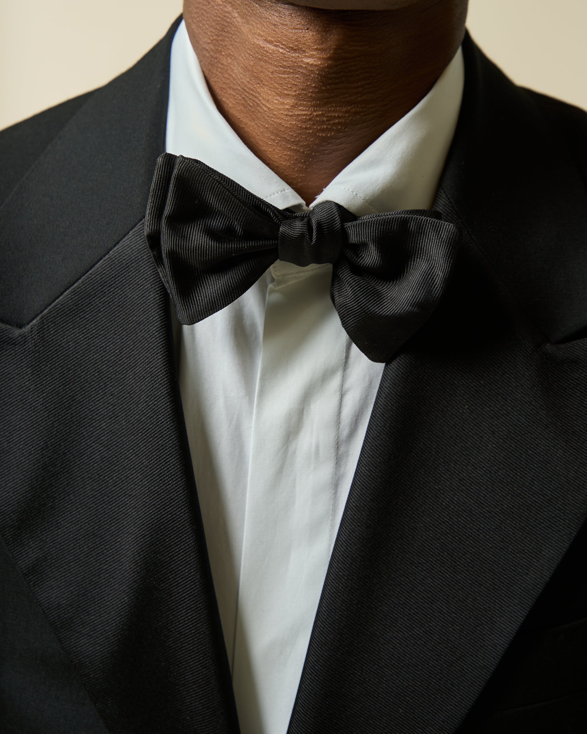 H.N. White - Black Grosgrain Silk Bow Tie