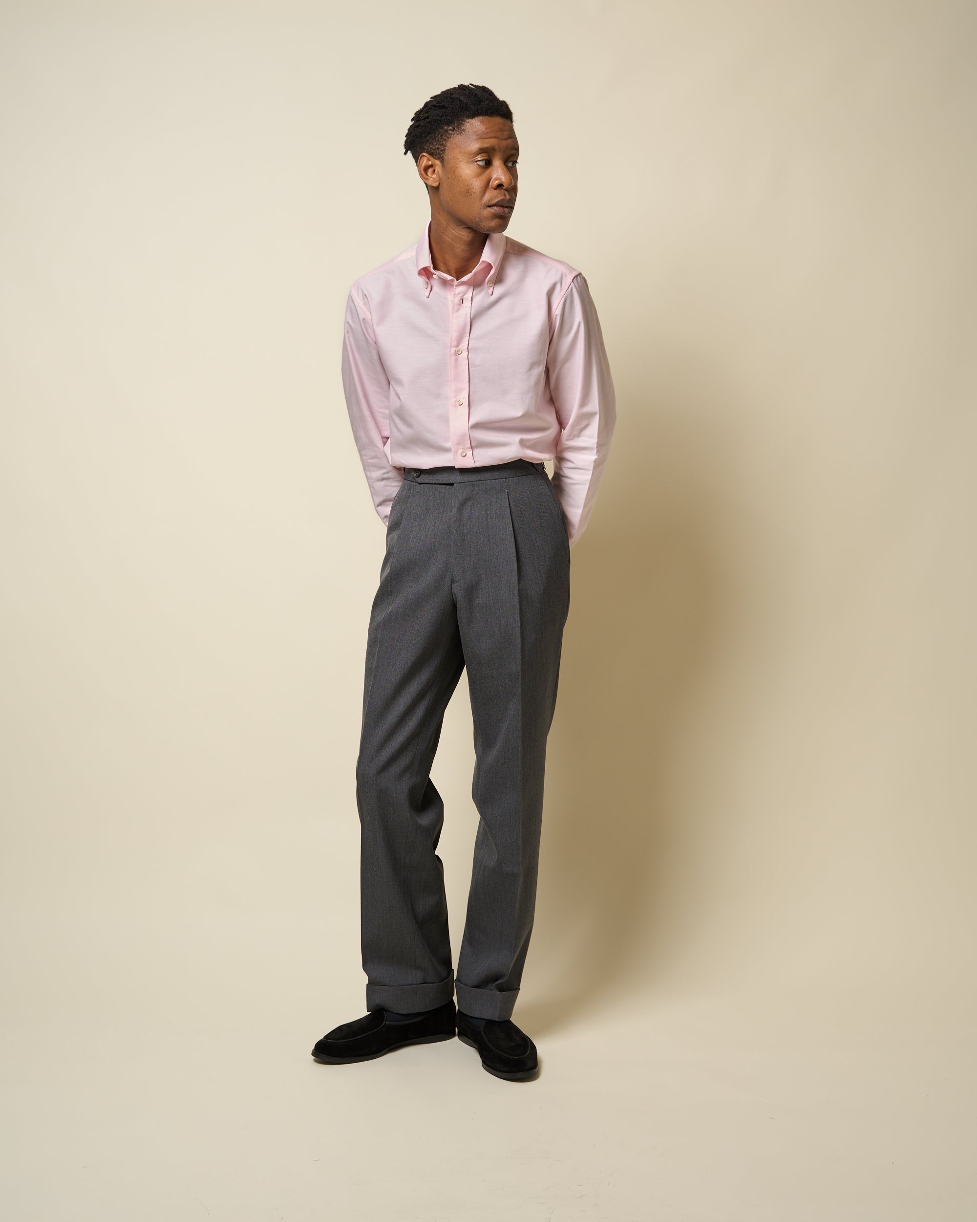 Button Down Collar Shirt - Pink Oxford Cotton
