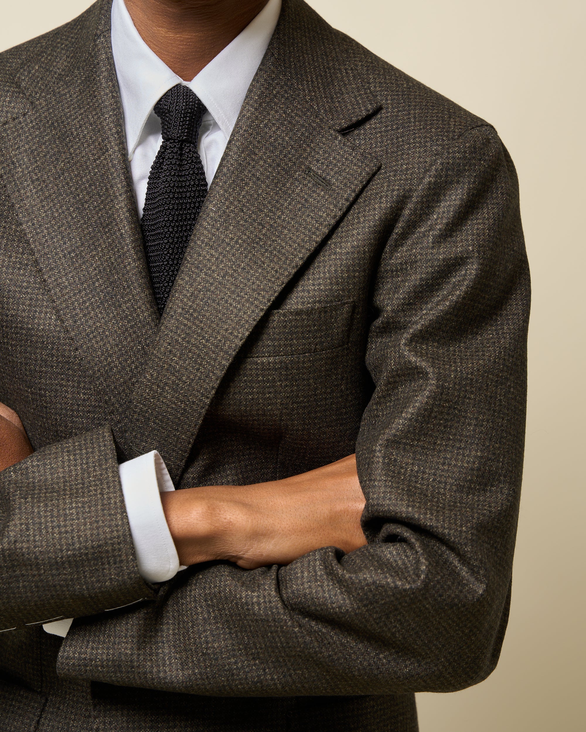 Sport Jacket - Dark Olive Houndstooth Wool