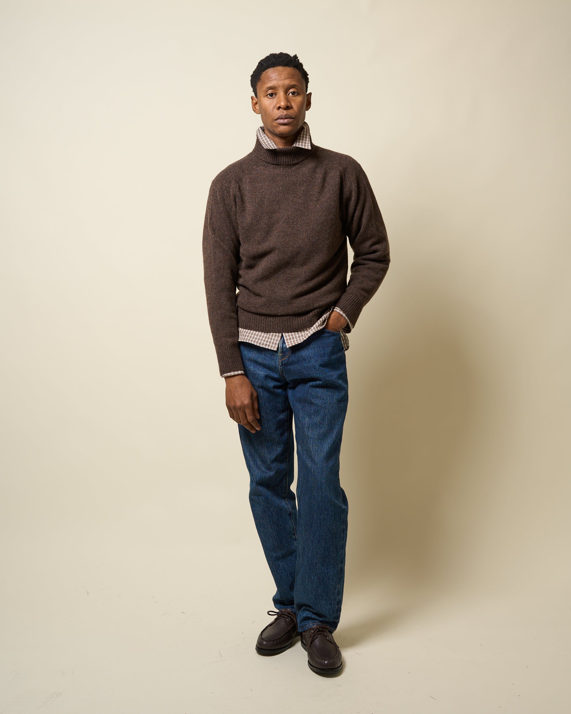 Lambswool Roll Neck Sweater - Porcupine