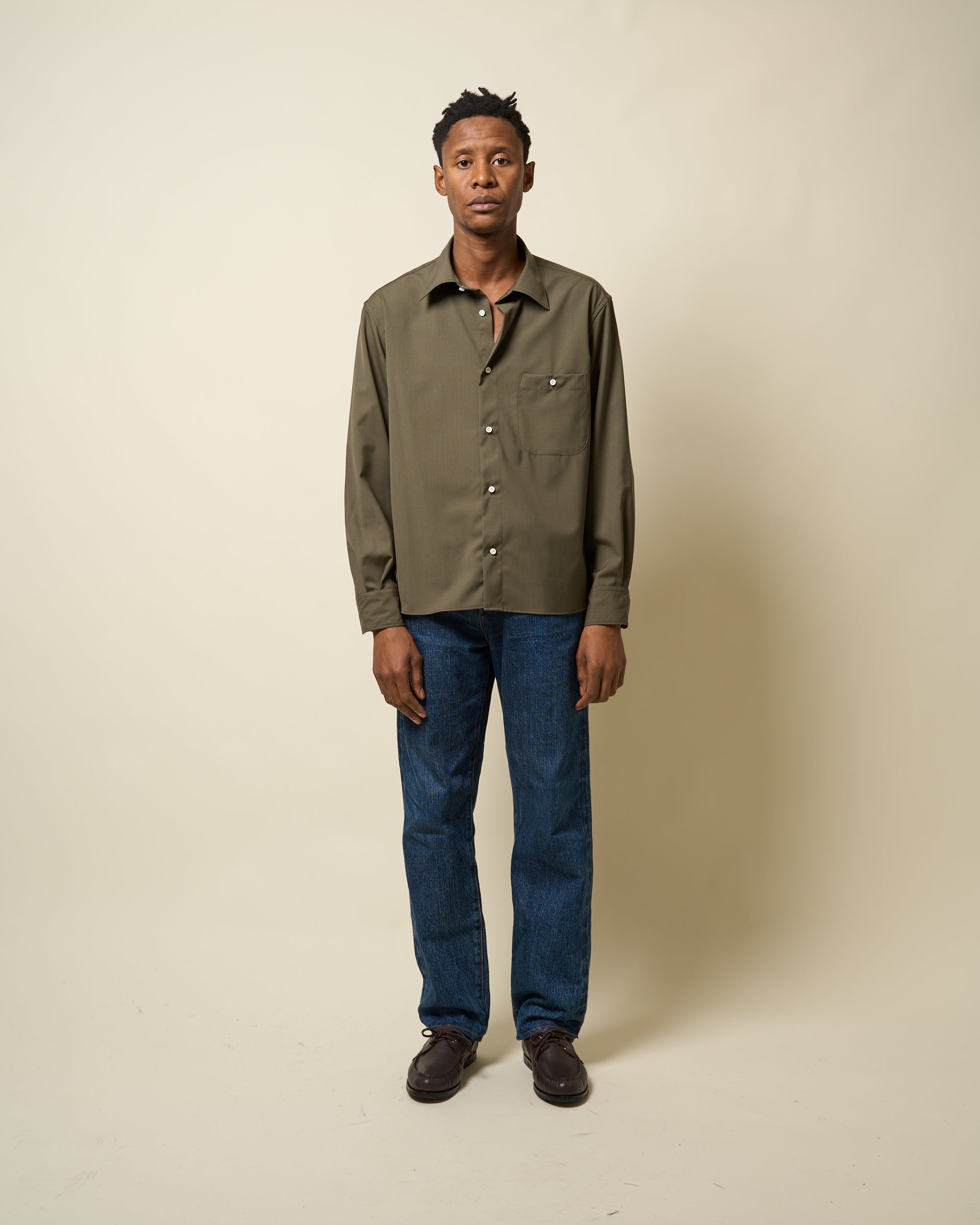 Off-Duty Shirt - Military Green Wool