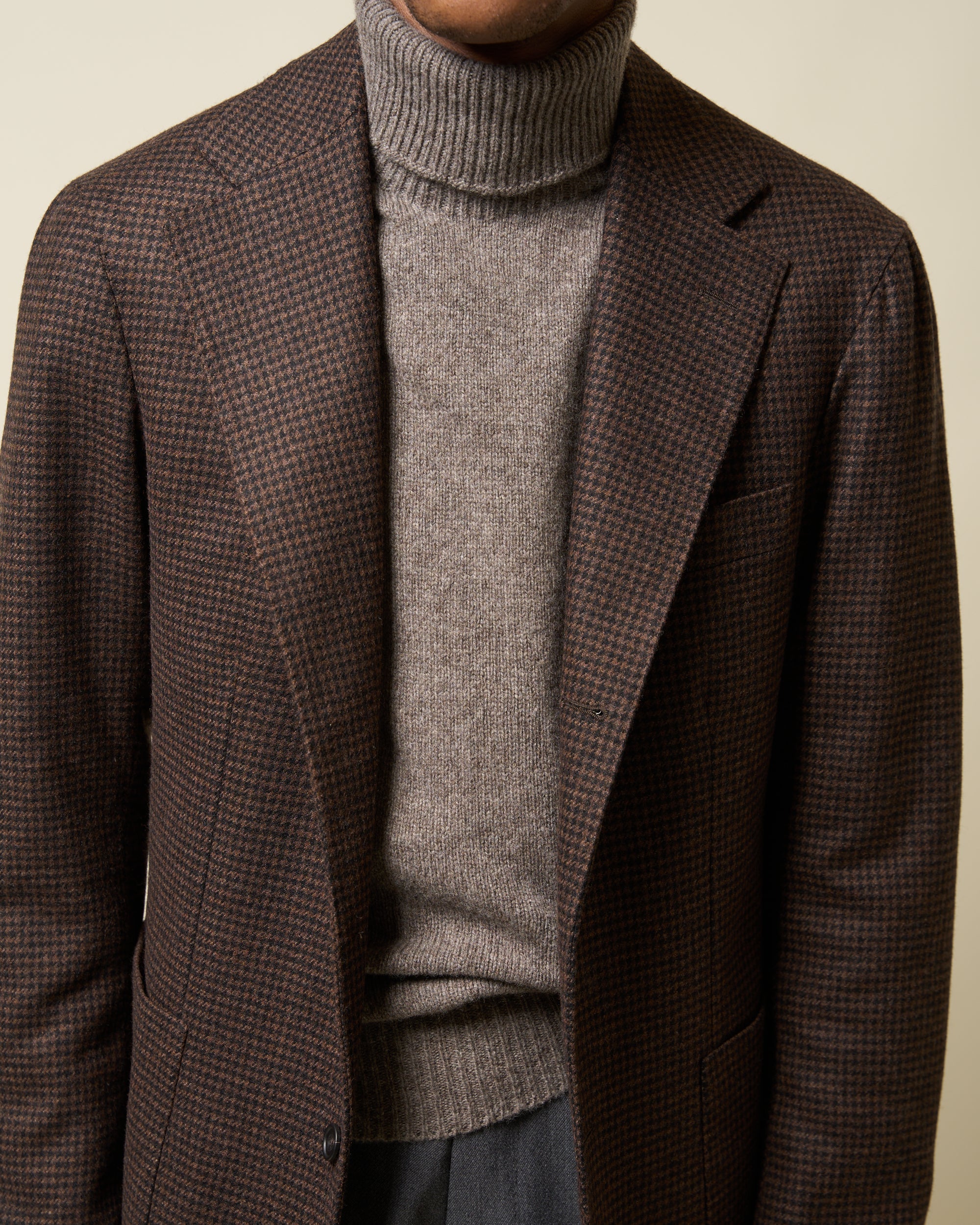 Sport Jacket - Brown Houndstooth Wool