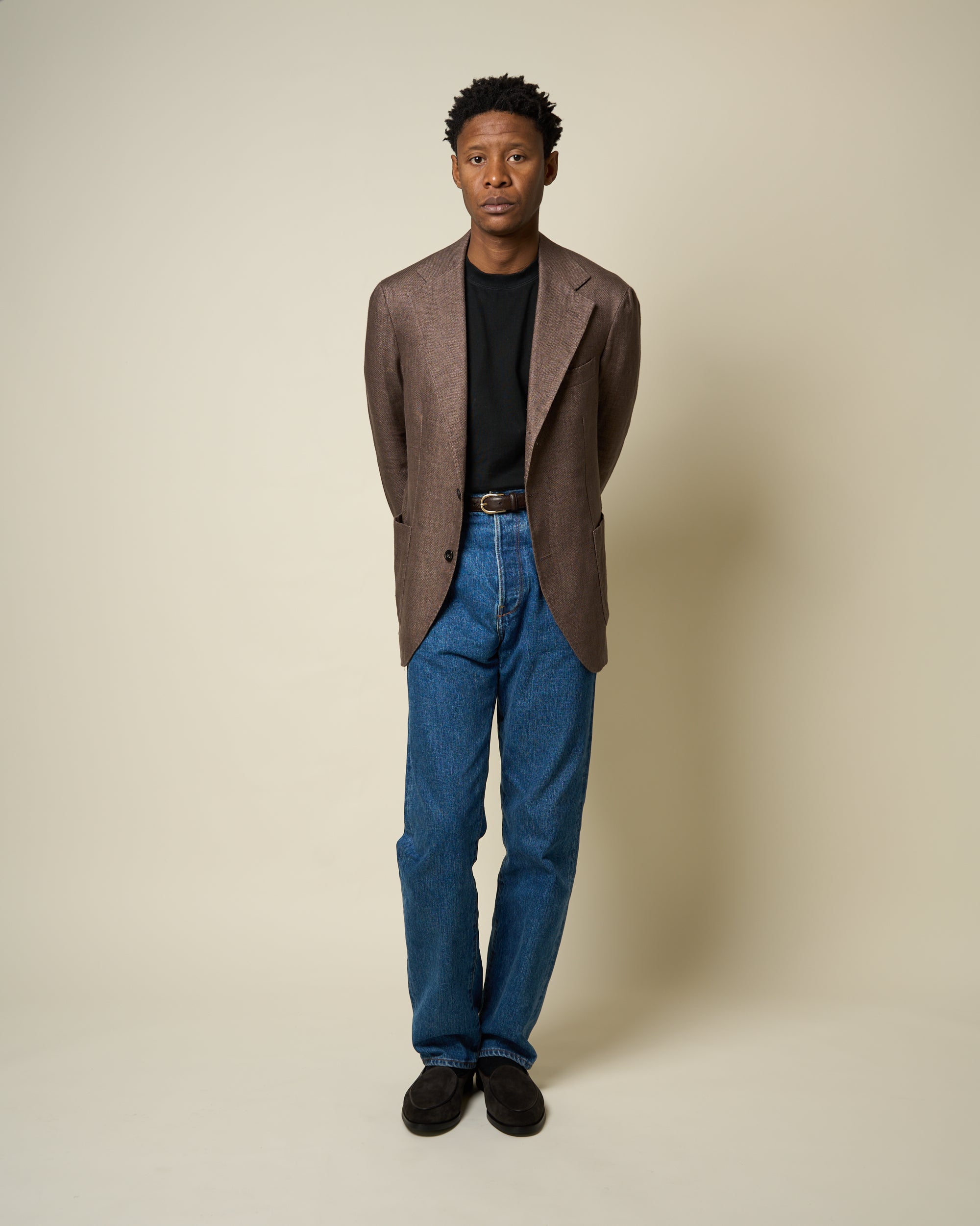 Sport Jacket - Mocha Hopsack Linen
