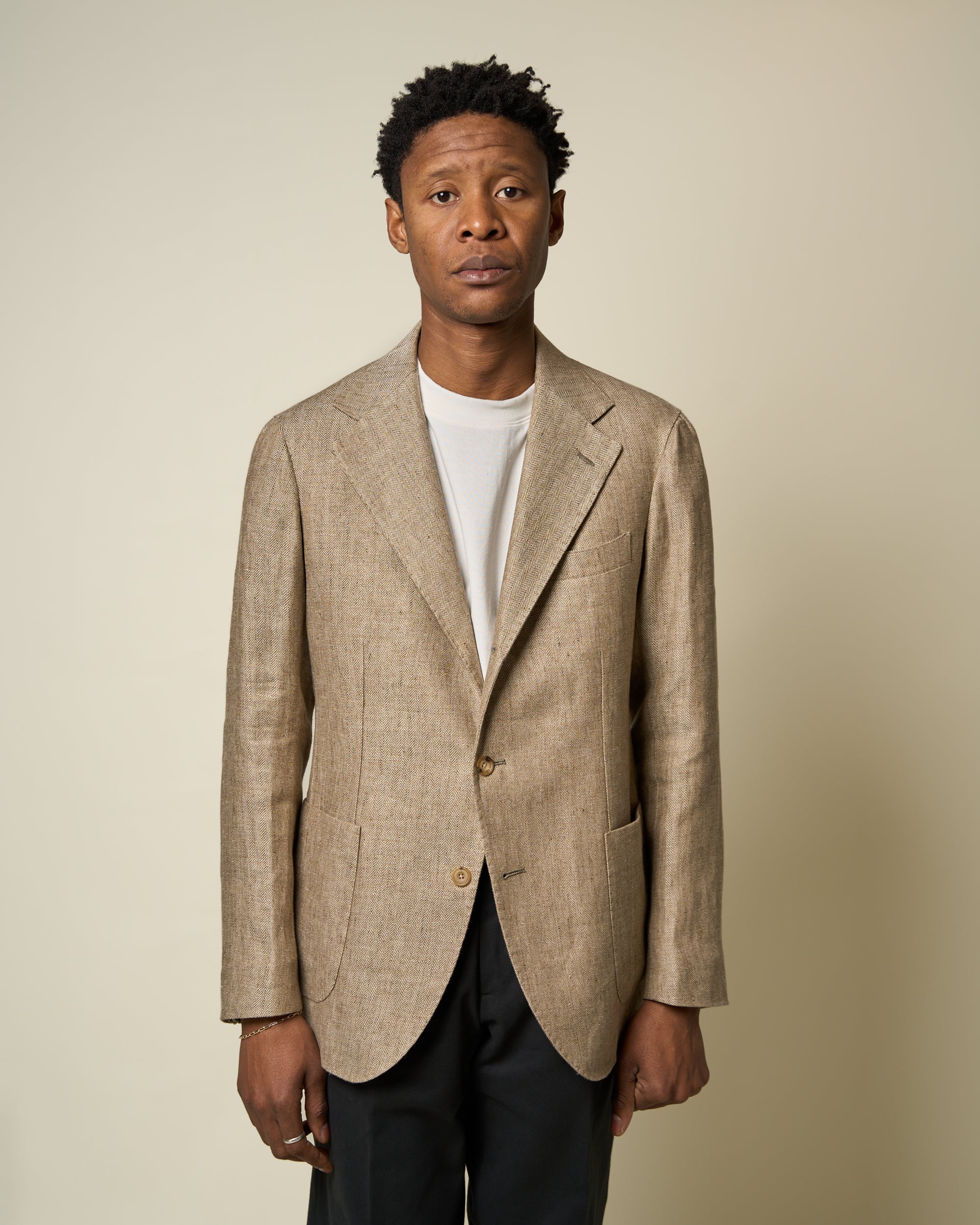 Sport Jacket - Straw Herringbone Linen