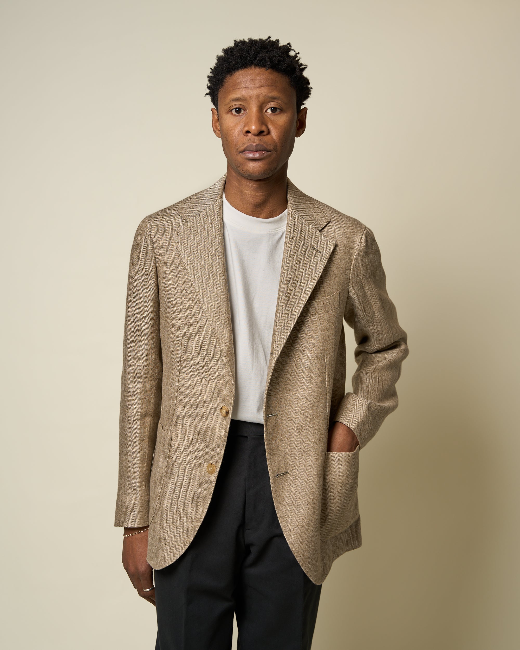 Sport Jacket - Straw Herringbone Linen