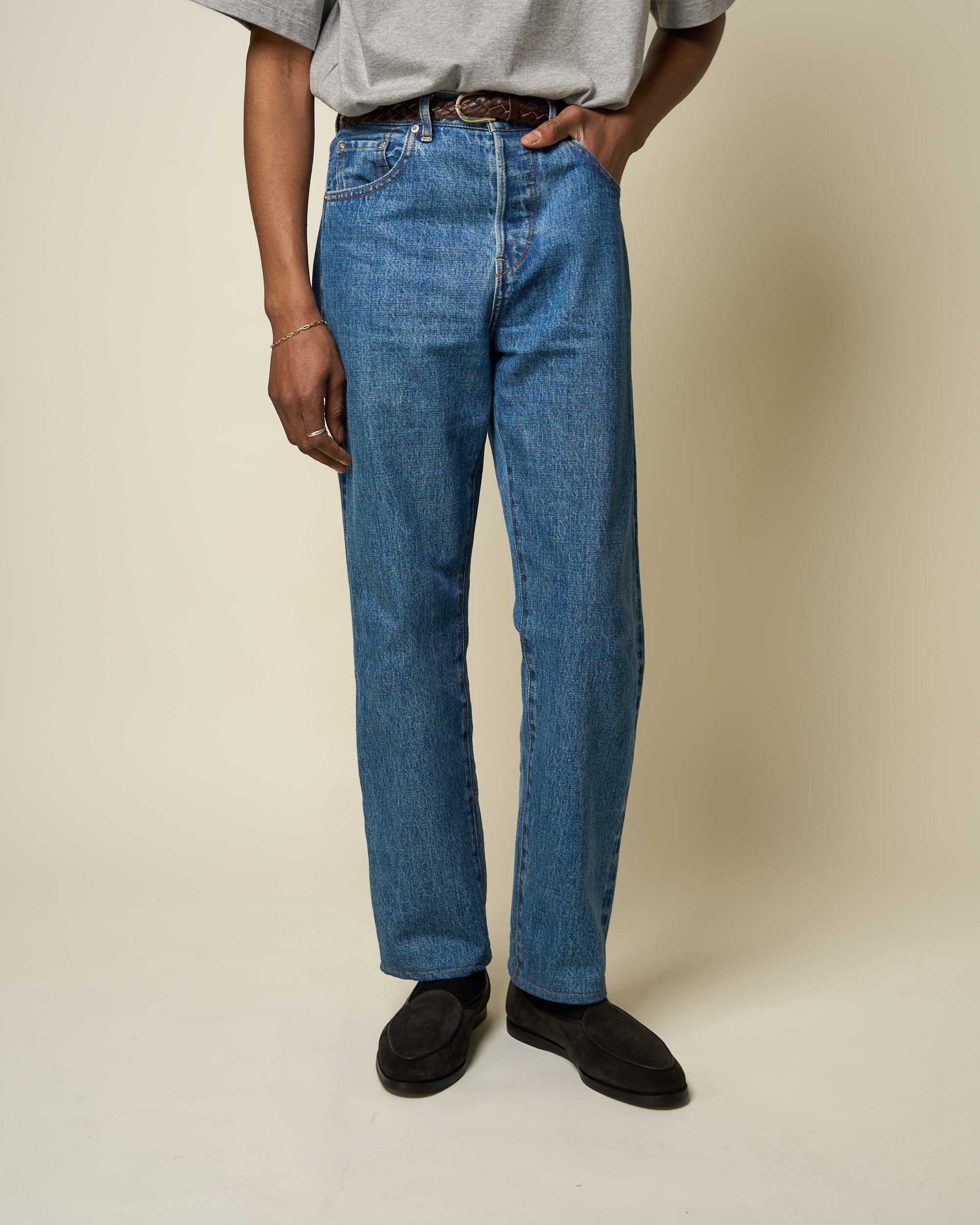 Straight Leg Japanese Selvedge Denim - Light Blue Wash