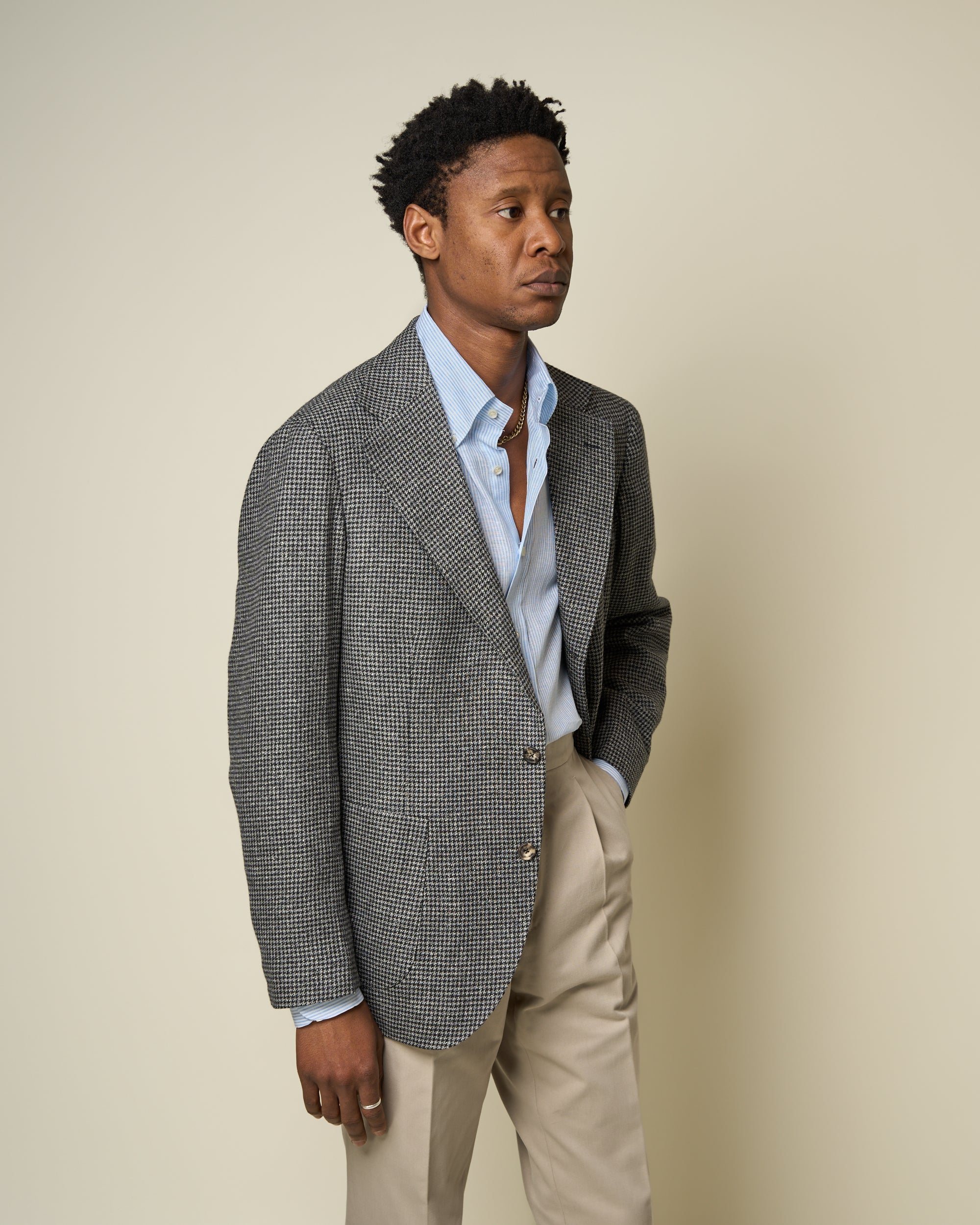 Sport Jacket - Grey Houndstooth Wool