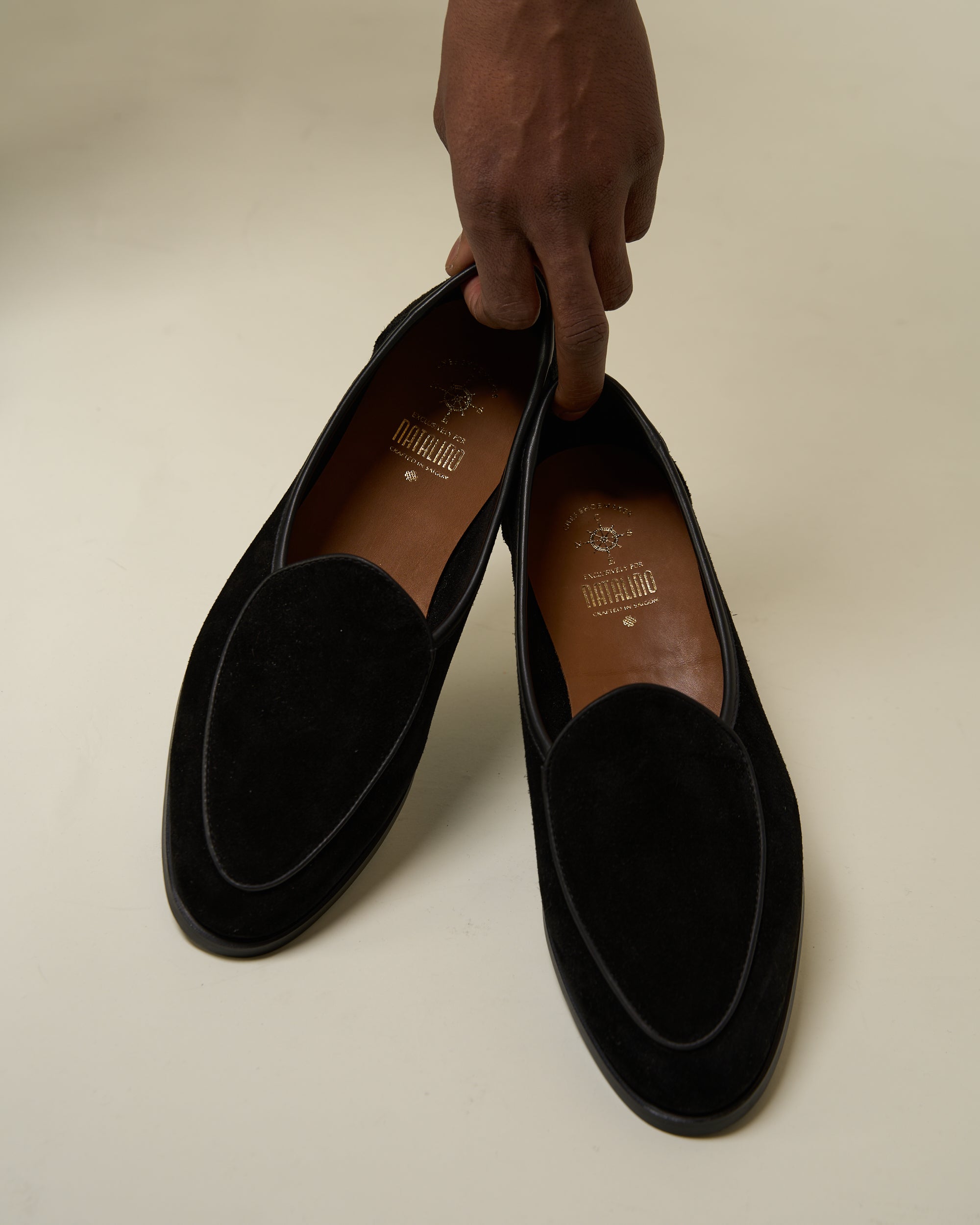 Natalino x CNES Belgian Loafer - Black Suede