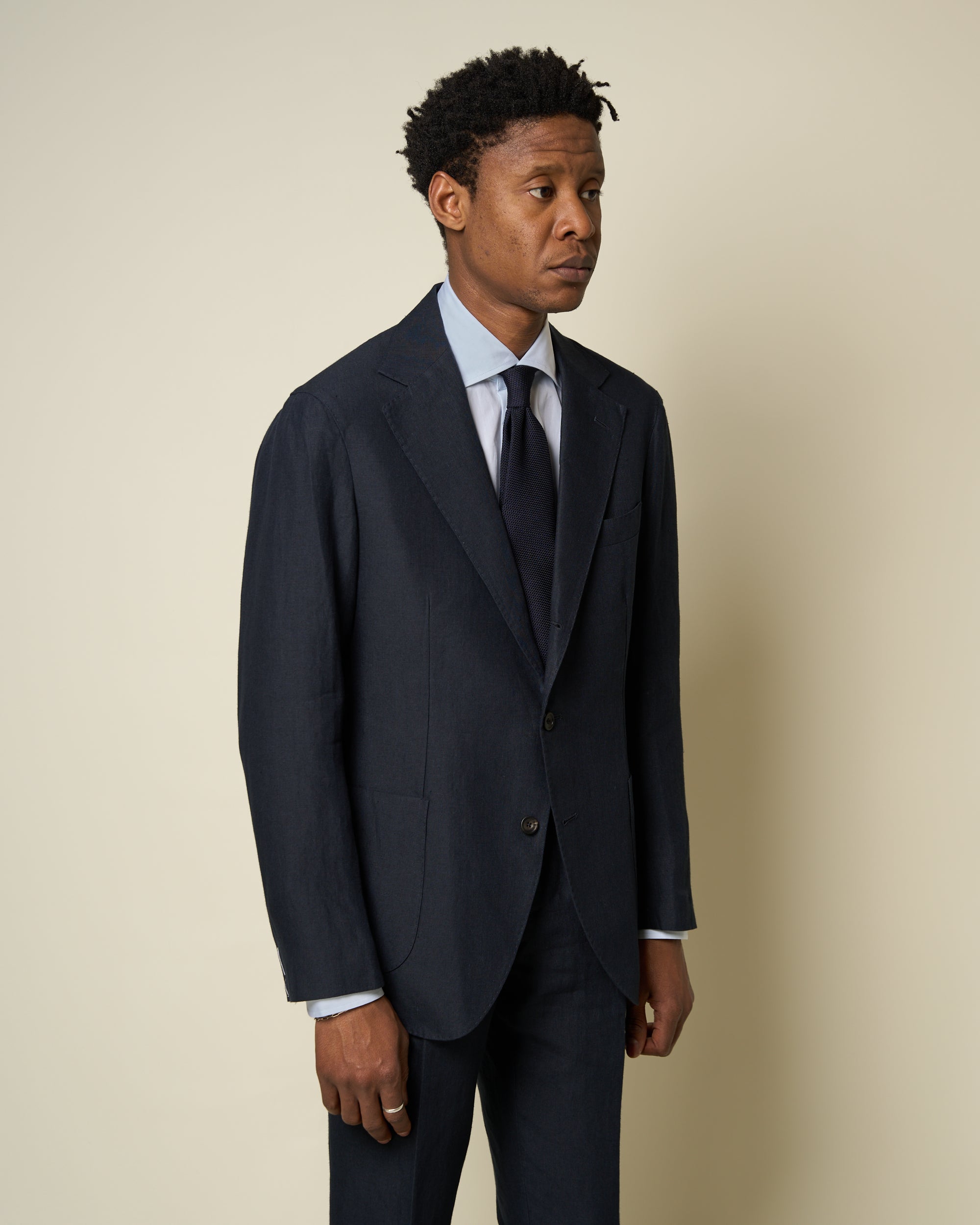 Sport Jacket - Navy High Twist Linen
