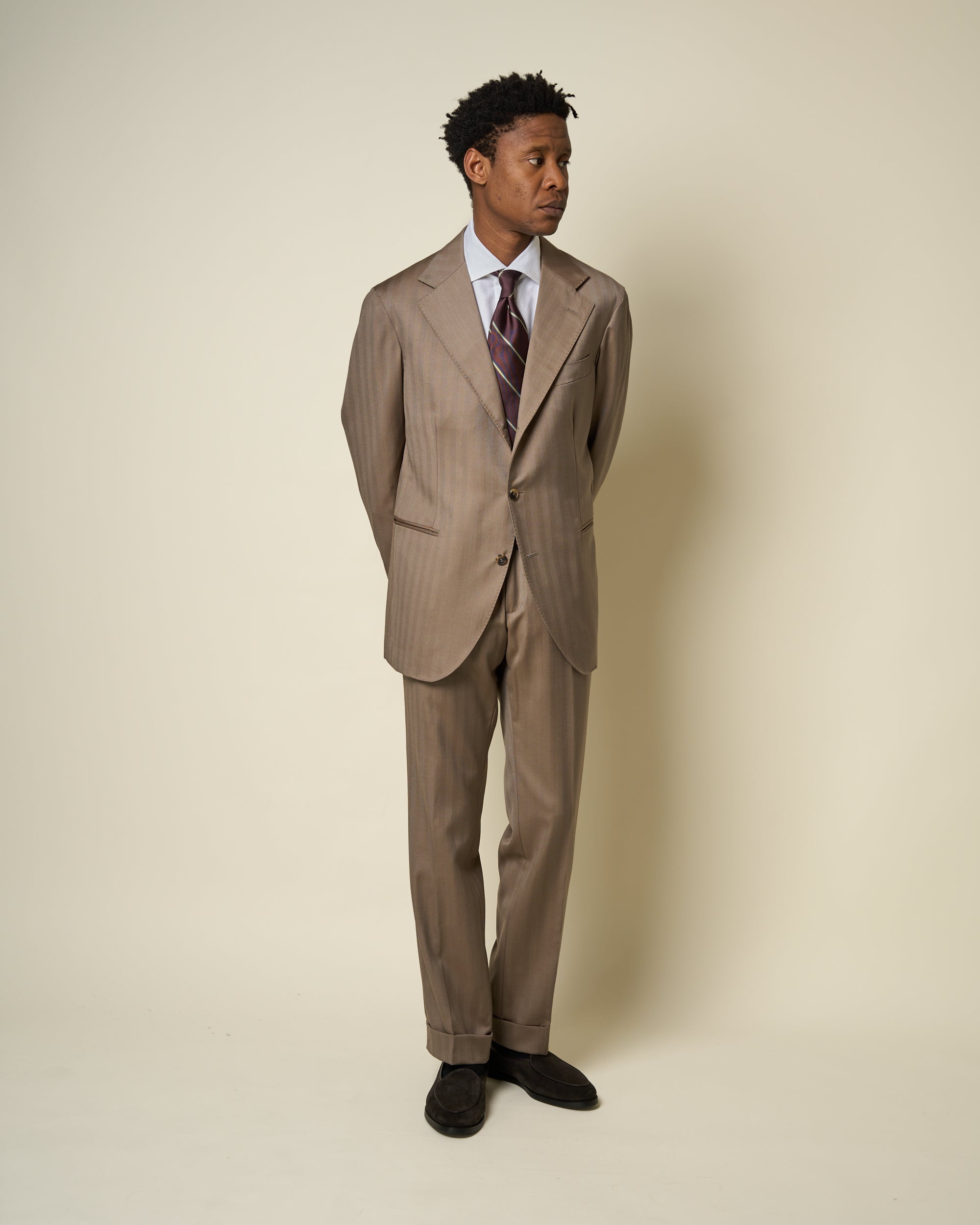 Sport Jacket - Mushroom Herringbone Wool