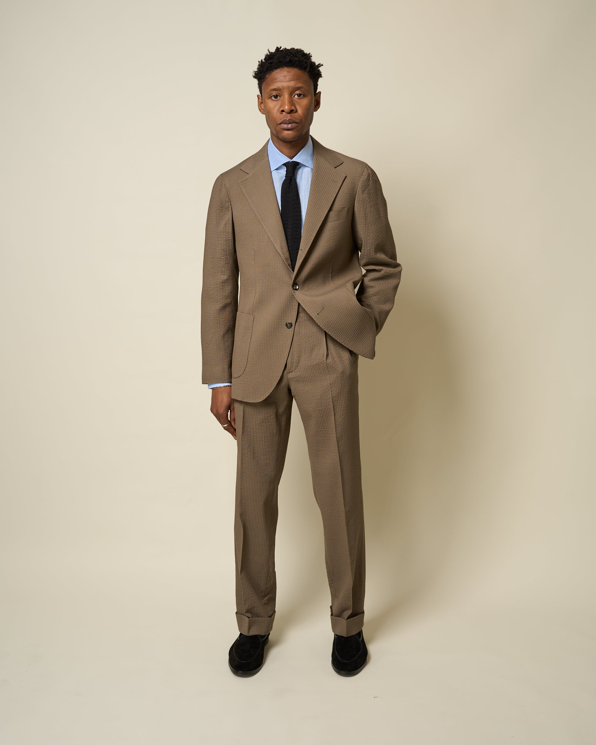 Sport Jacket - Mushroom Seersucker Wool