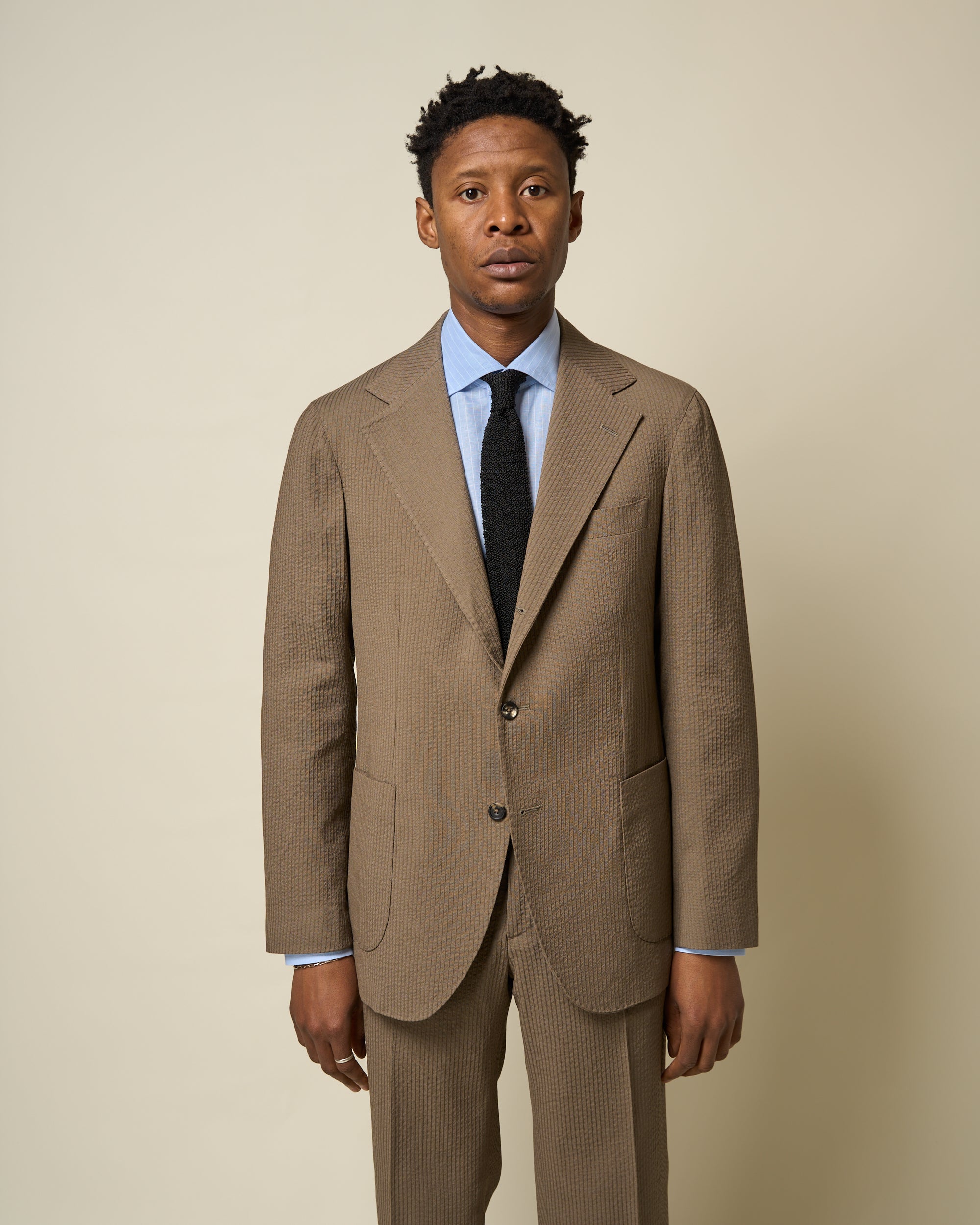 Sport Jacket - Mushroom Seersucker Wool