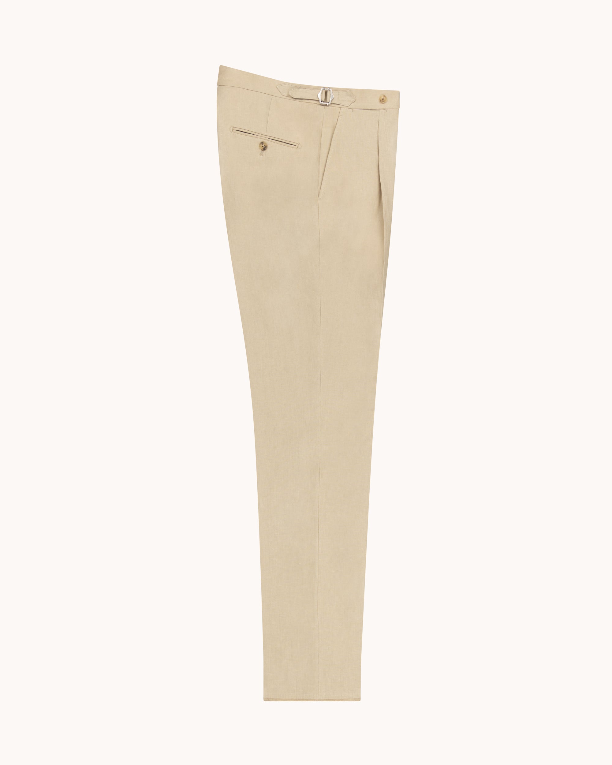 Single Pleat Trouser - Sand Linen