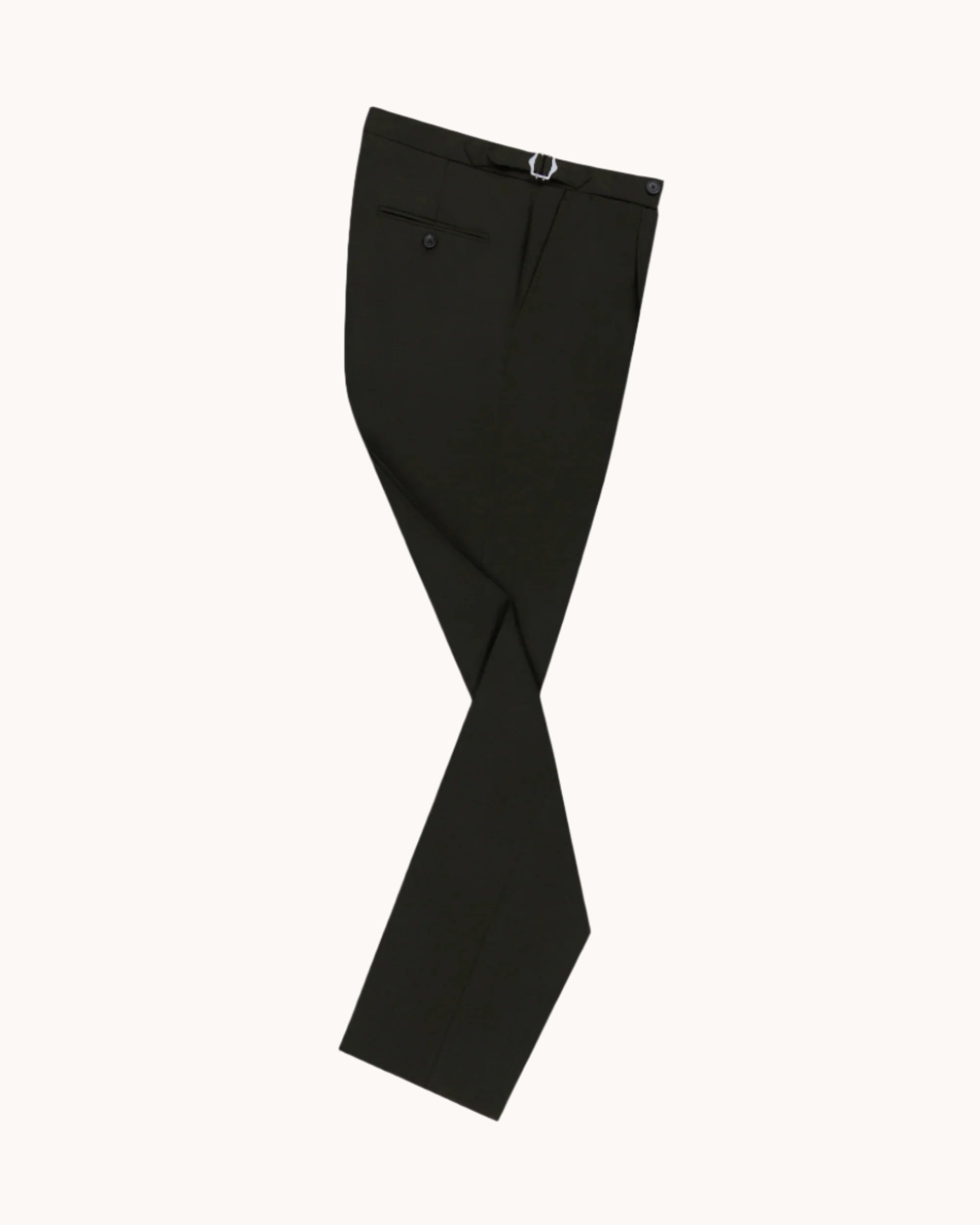 Single Pleat Trouser - Dark Olive Tropical Wool