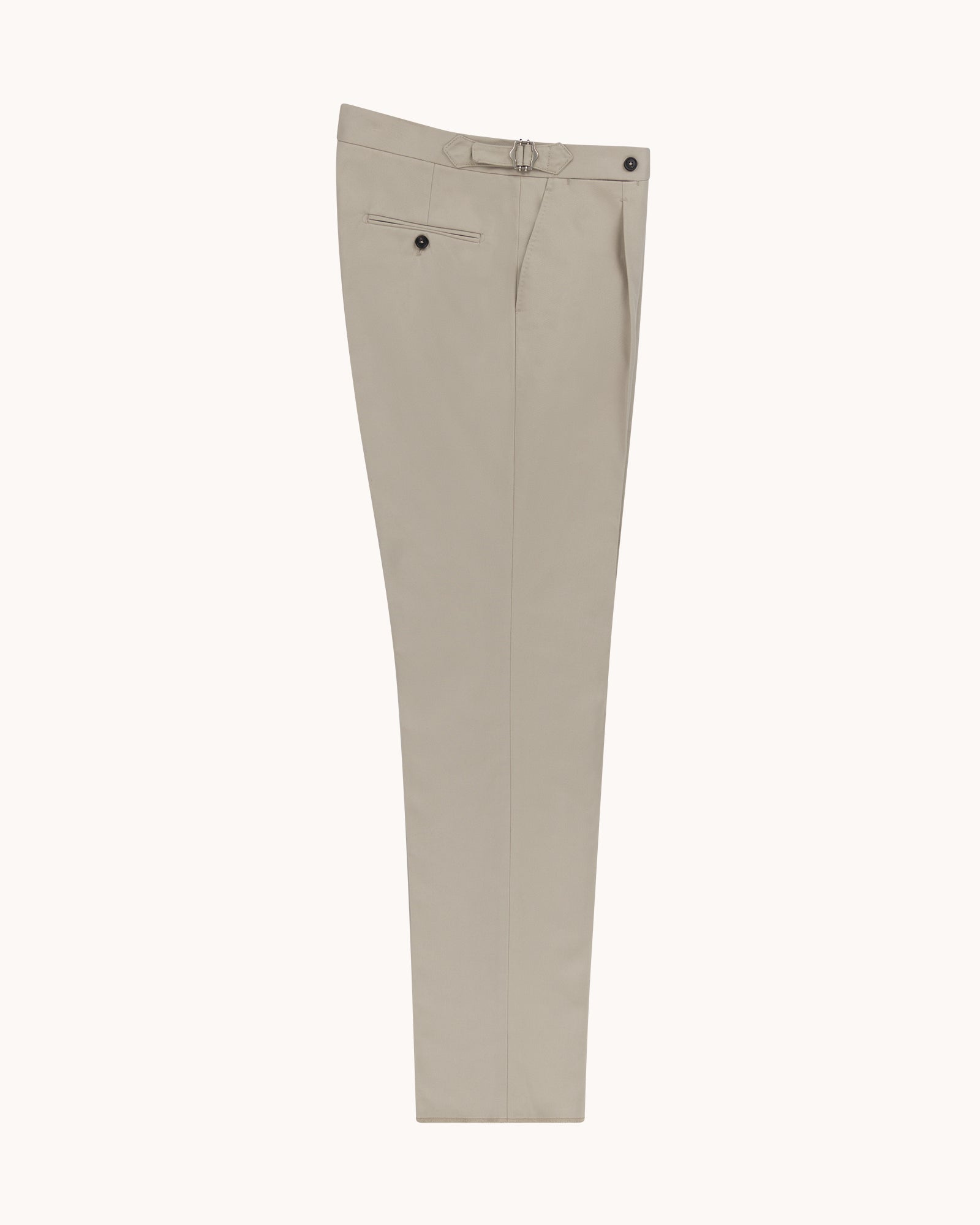 Classic Pleated Trouser - Stone Brushed Cotton