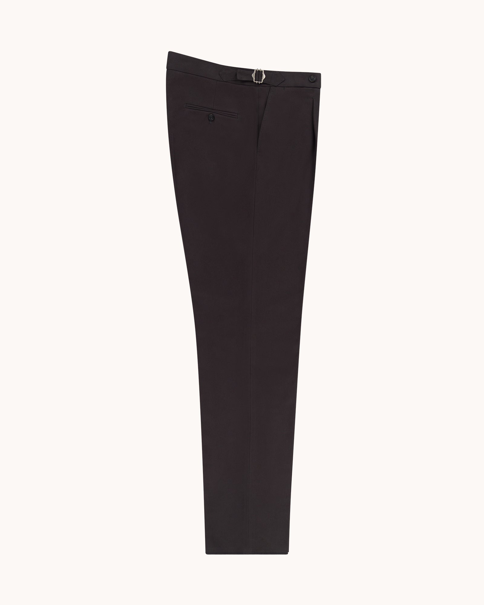 Single Pleat Trouser - Anthracite Brushed Cotton