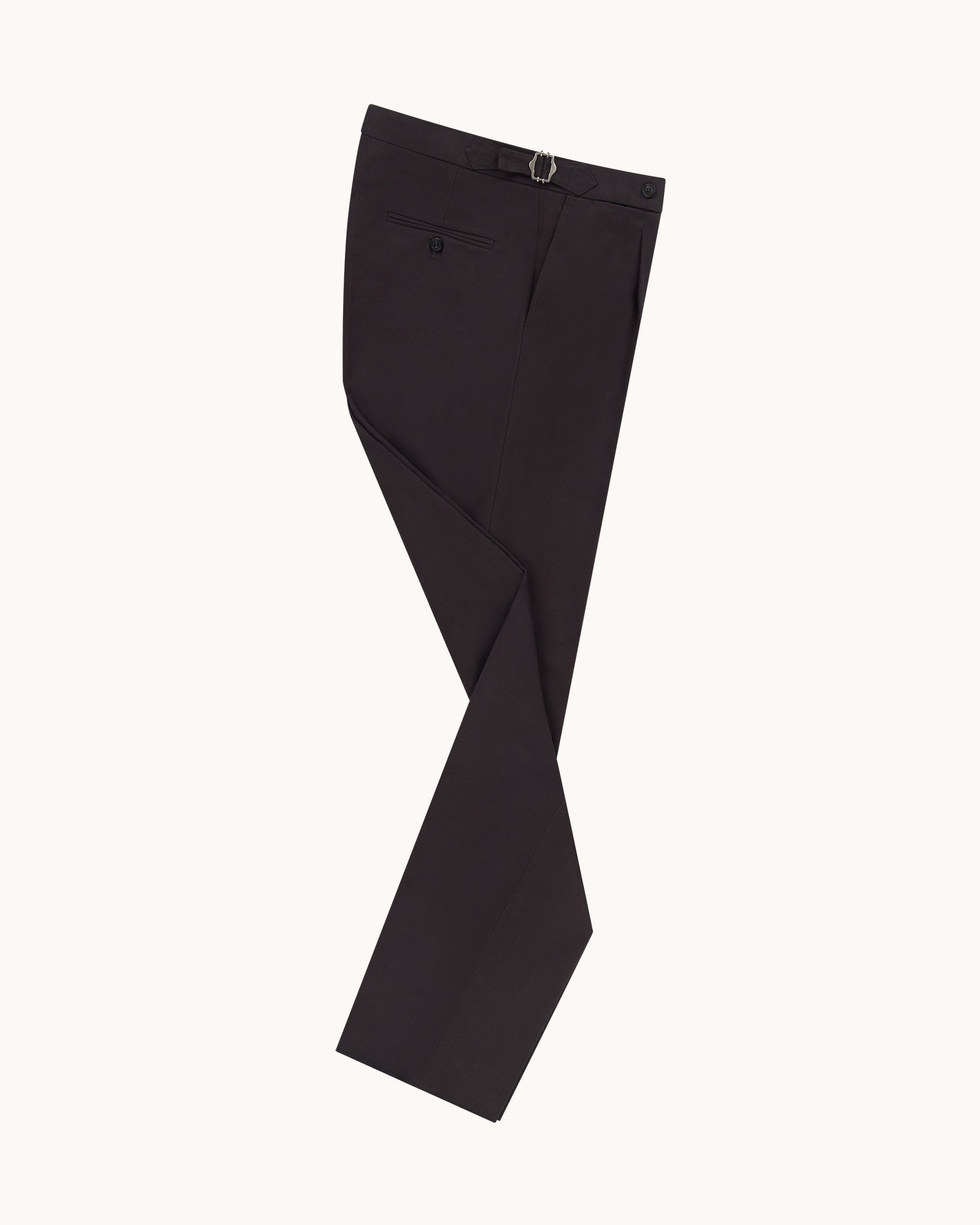 Single Pleat Trouser - Anthracite Brushed Cotton