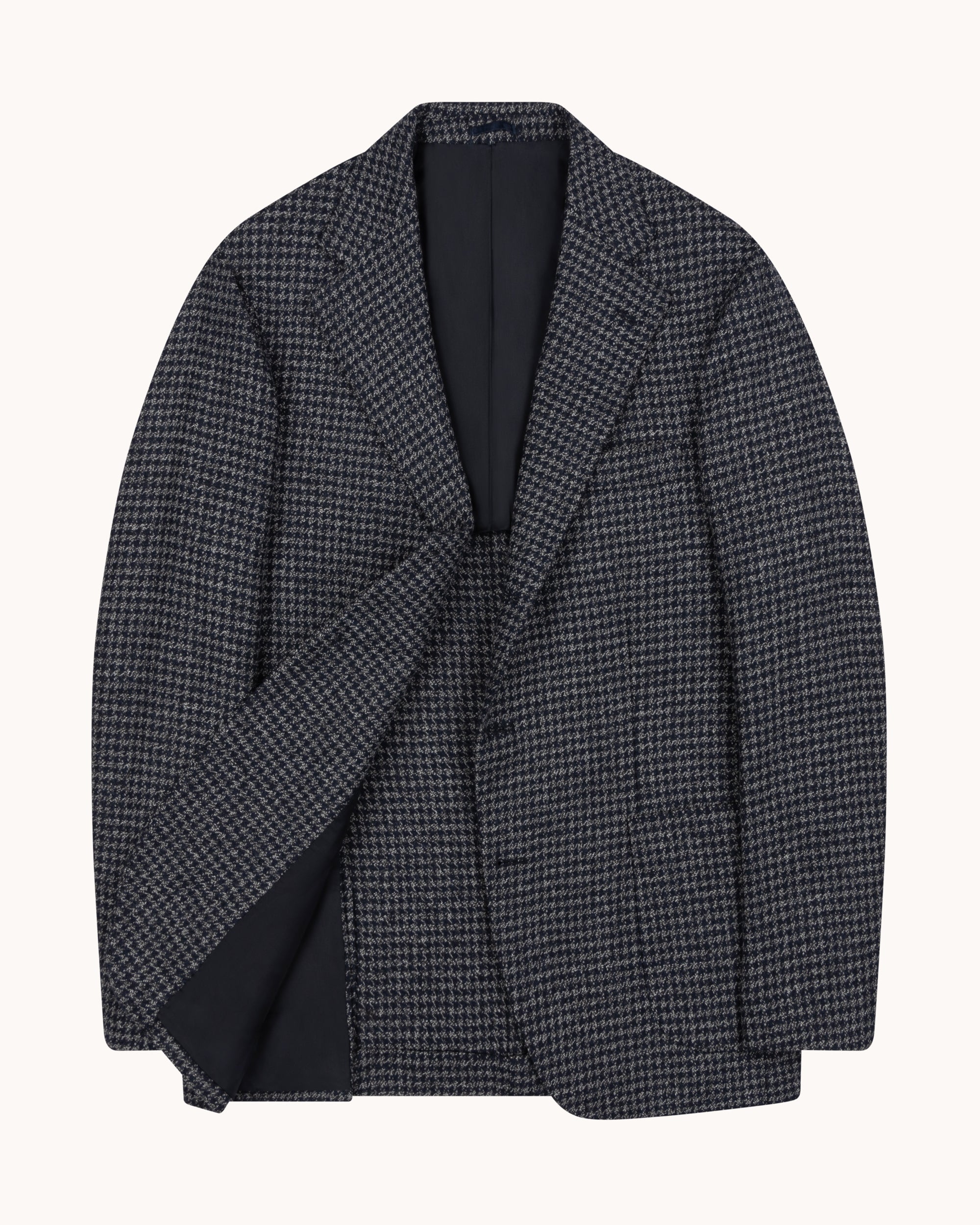 Sport Jacket - Navy Grey Houndstooth Wool