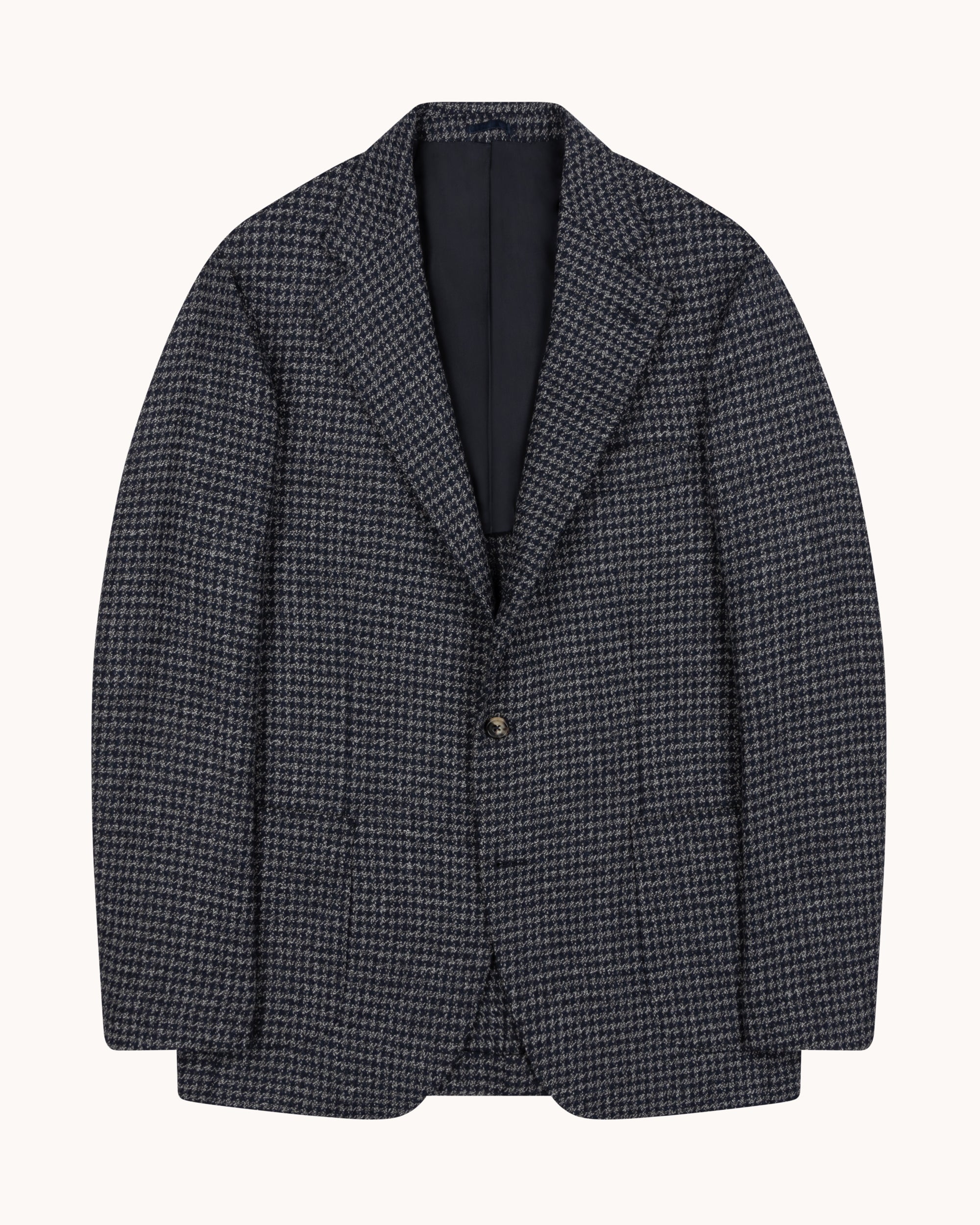 Sport Jacket - Navy Grey Houndstooth Wool