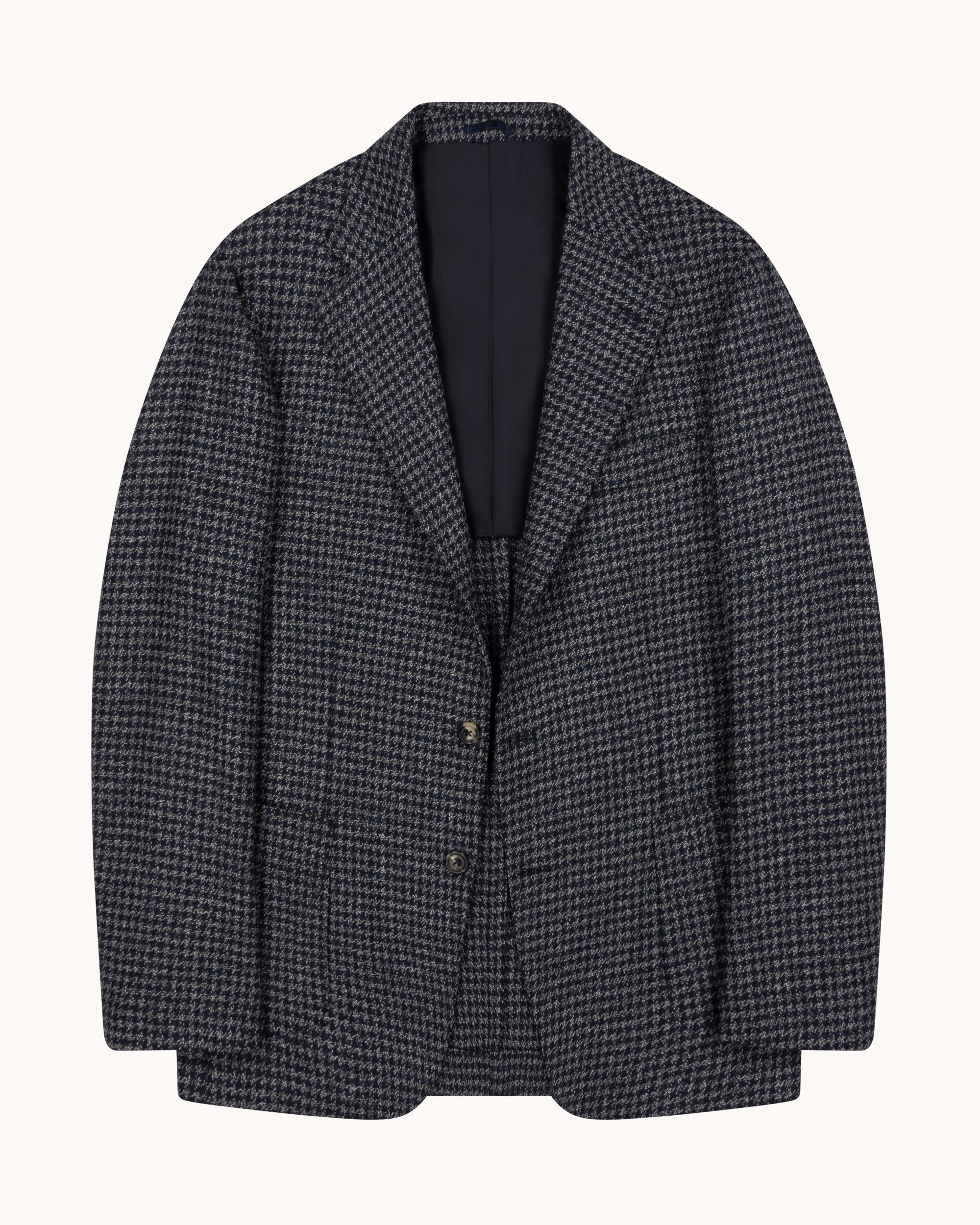 Sport Jacket - Navy Grey Houndstooth Wool