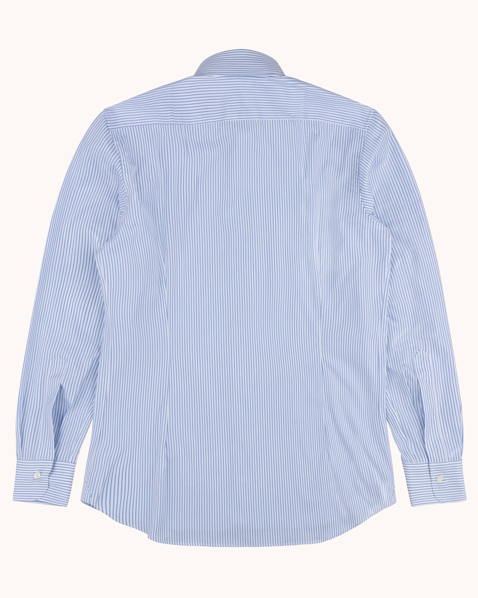 Spread Collar Shirt - Blue Stripe Cotton Poplin – Natalino
