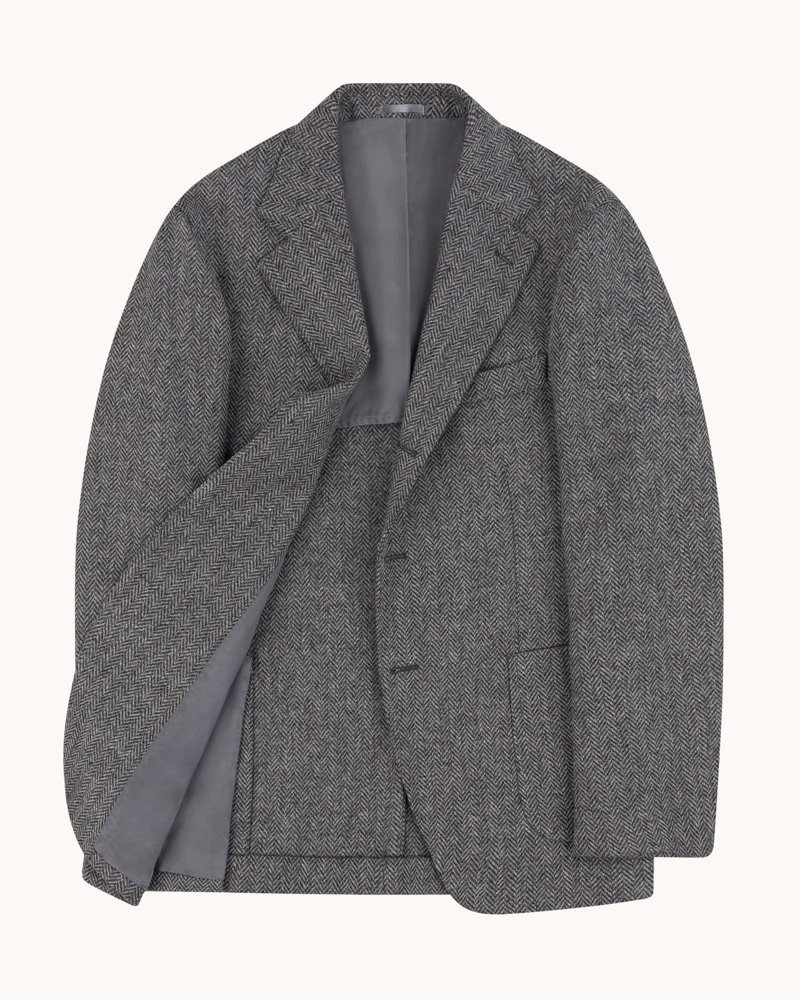 Sport Jacket - Grey Herringbone Wool