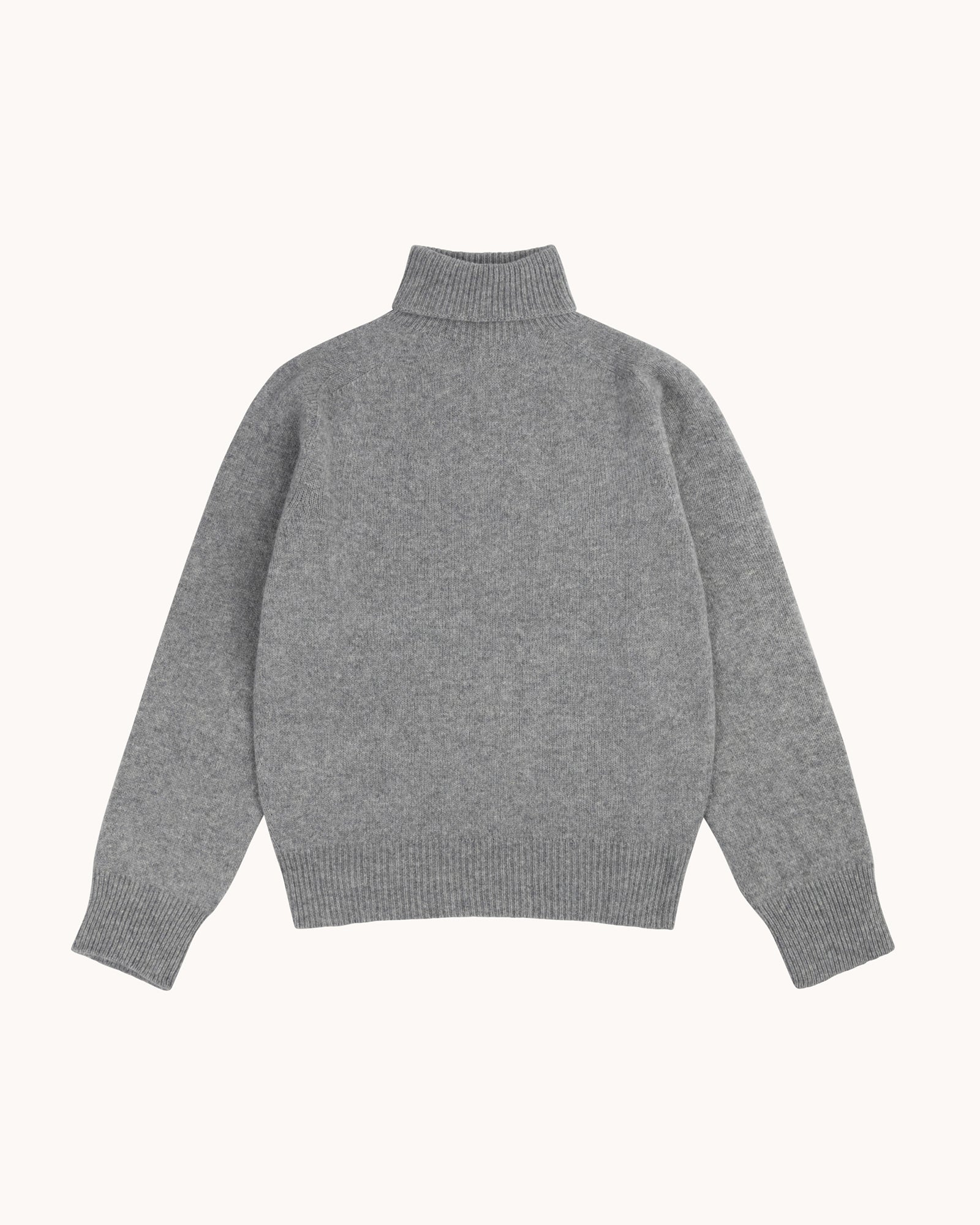 Lambswool Roll Neck Sweater - Grey