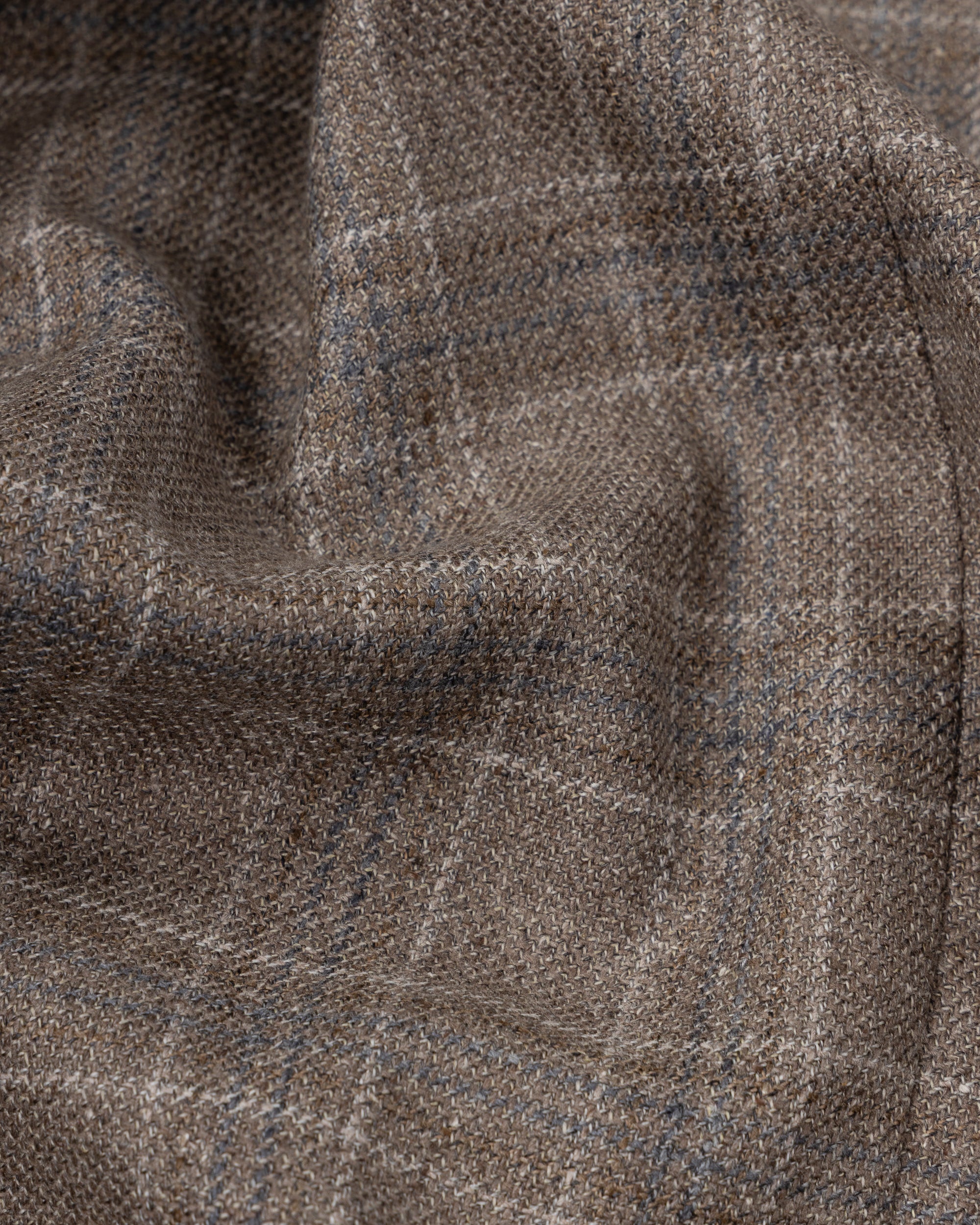Sport Jacket -  Taupe Check Silk Wool