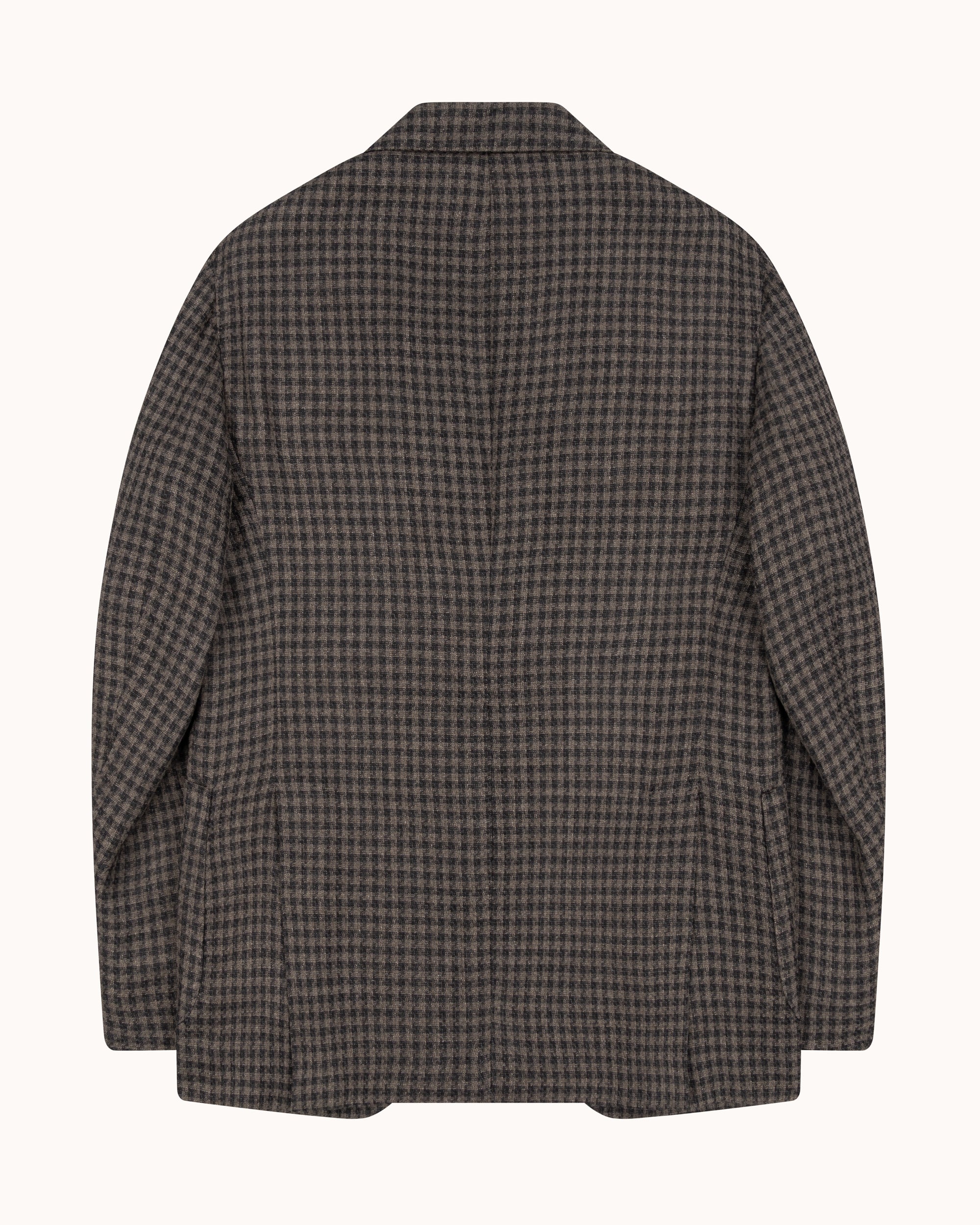 Sport Jacket - Brown Check Wool Silk