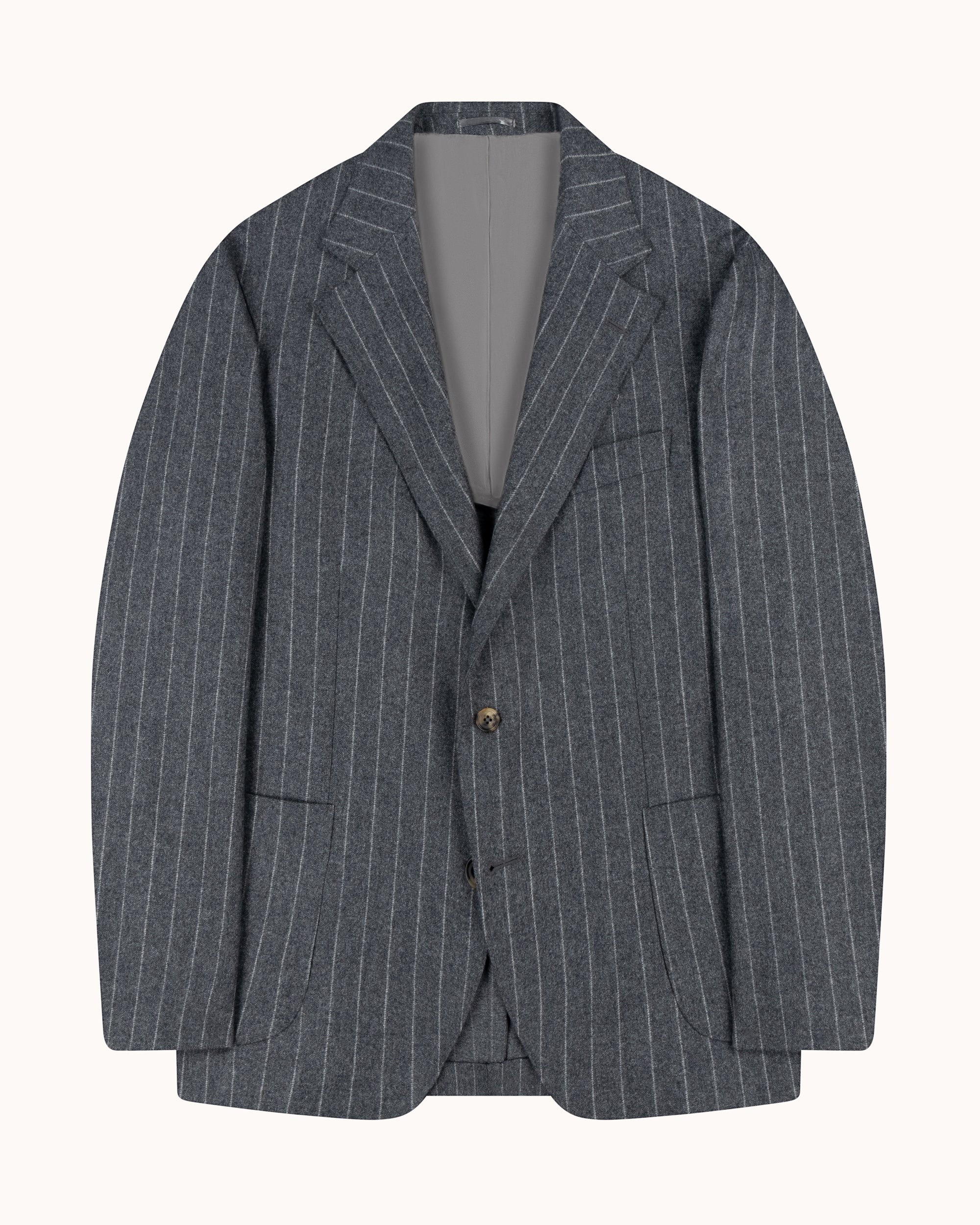Sport Jacket - Grey Chalk Stripe Woollen Flannel