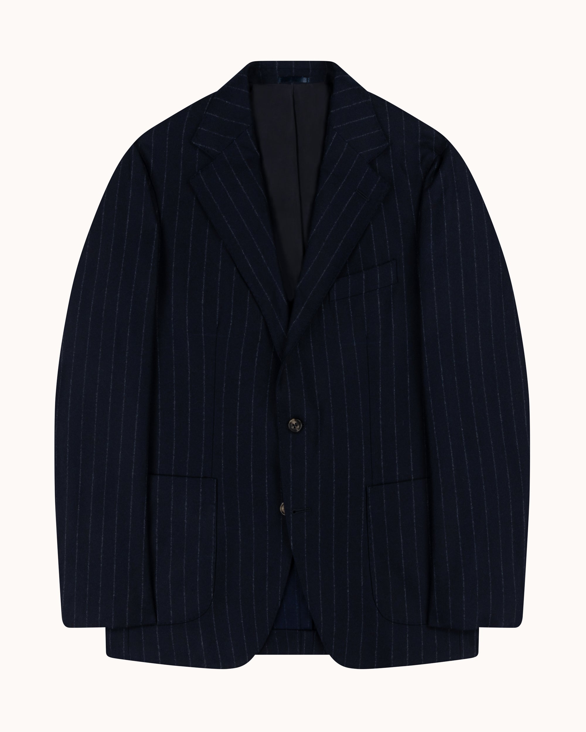 Sport Jacket -  Navy Chalk Stripe Woollen Flannel