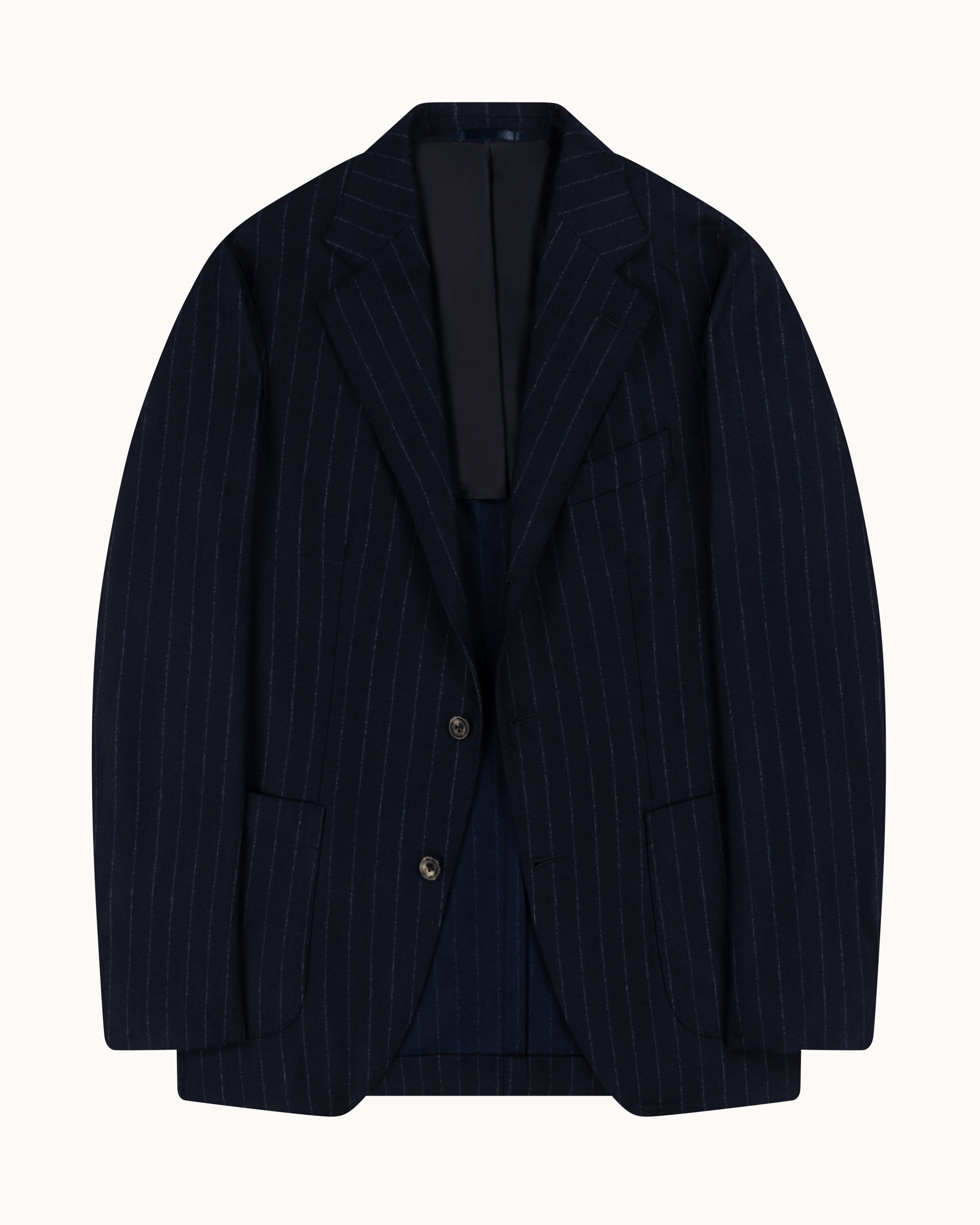 Sport Jacket -  Navy Chalk Stripe Woollen Flannel