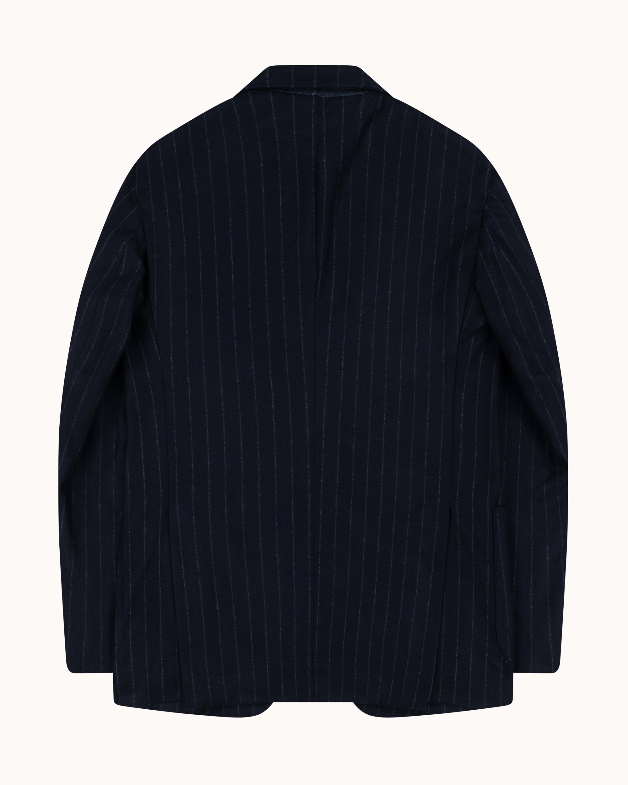 Sport Jacket -  Navy Chalk Stripe Woollen Flannel