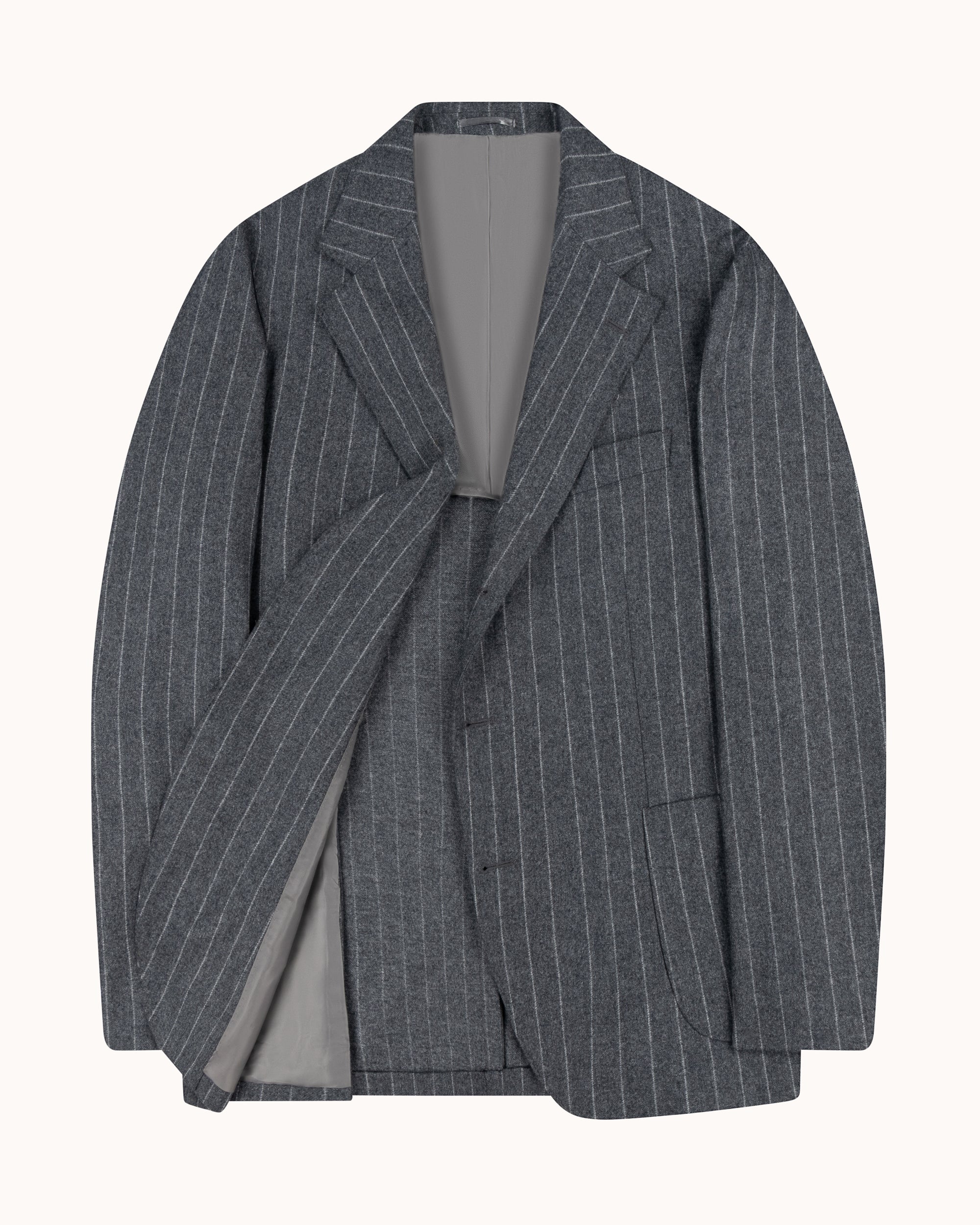 Sport Jacket - Grey Chalk Stripe Woollen Flannel