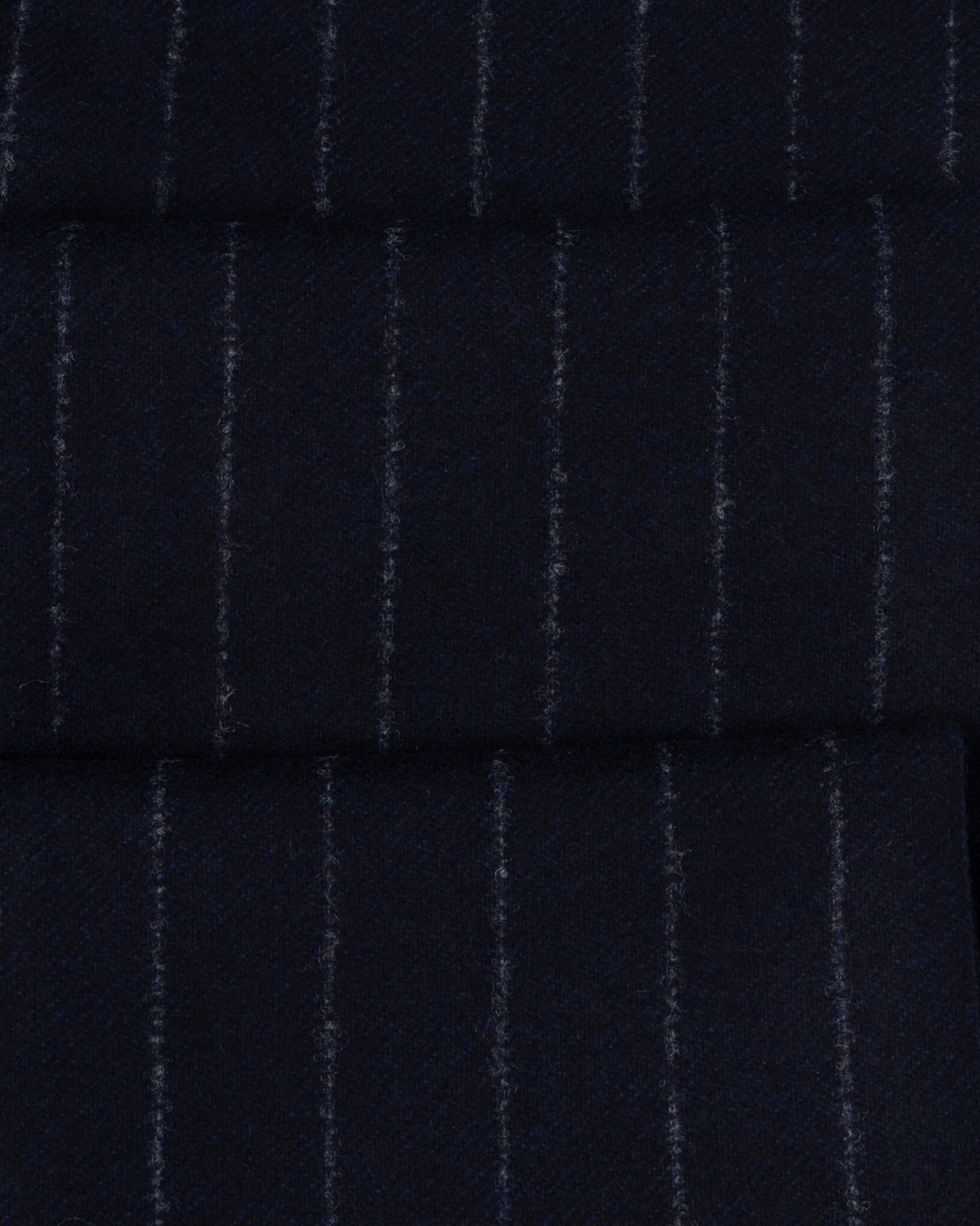 Single Pleat Trouser - Navy Chalk Stripe Woollen Flannel