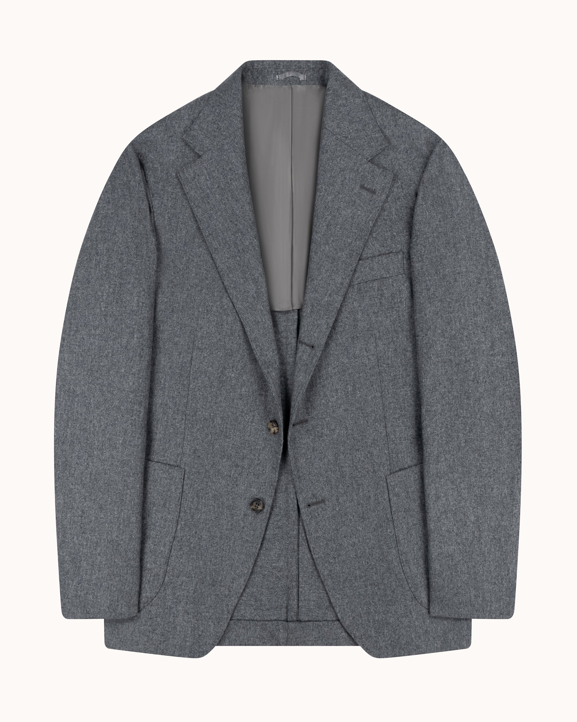 Sport Jacket - Light Grey Woollen Flannel