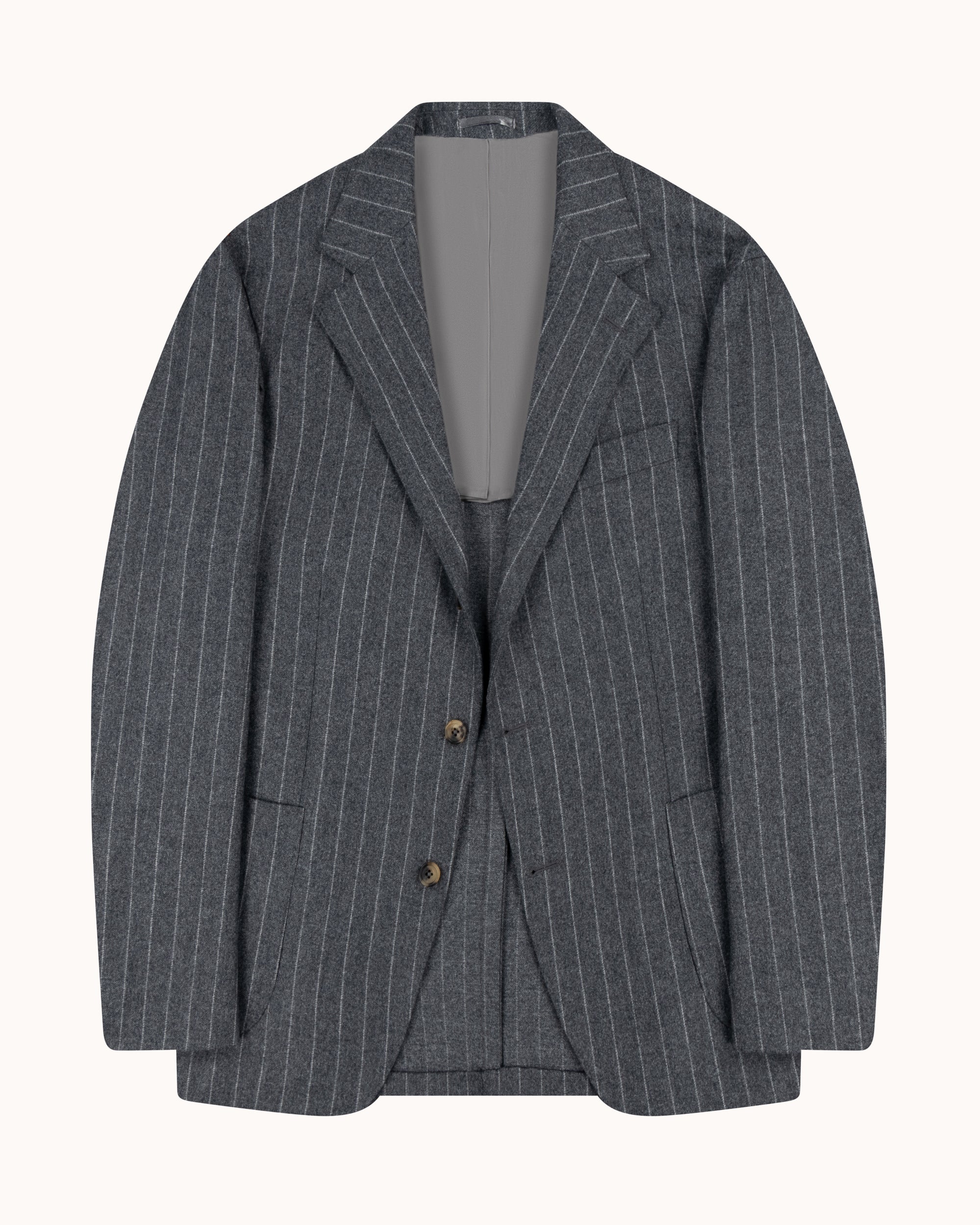Sport Jacket - Grey Chalk Stripe Woollen Flannel