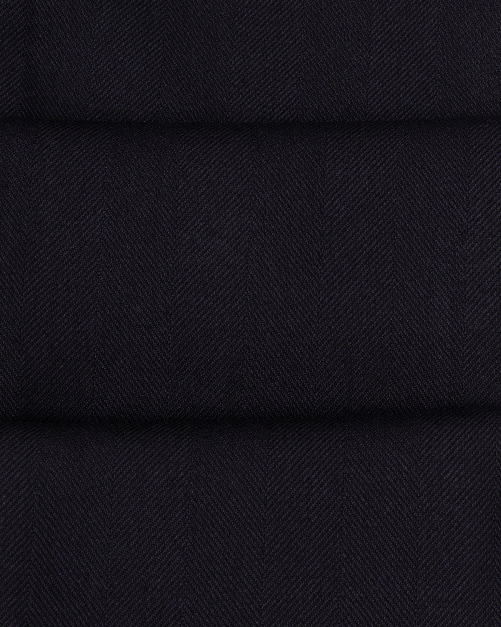 Single Pleat Trouser - Dark Navy Herringbone Wool
