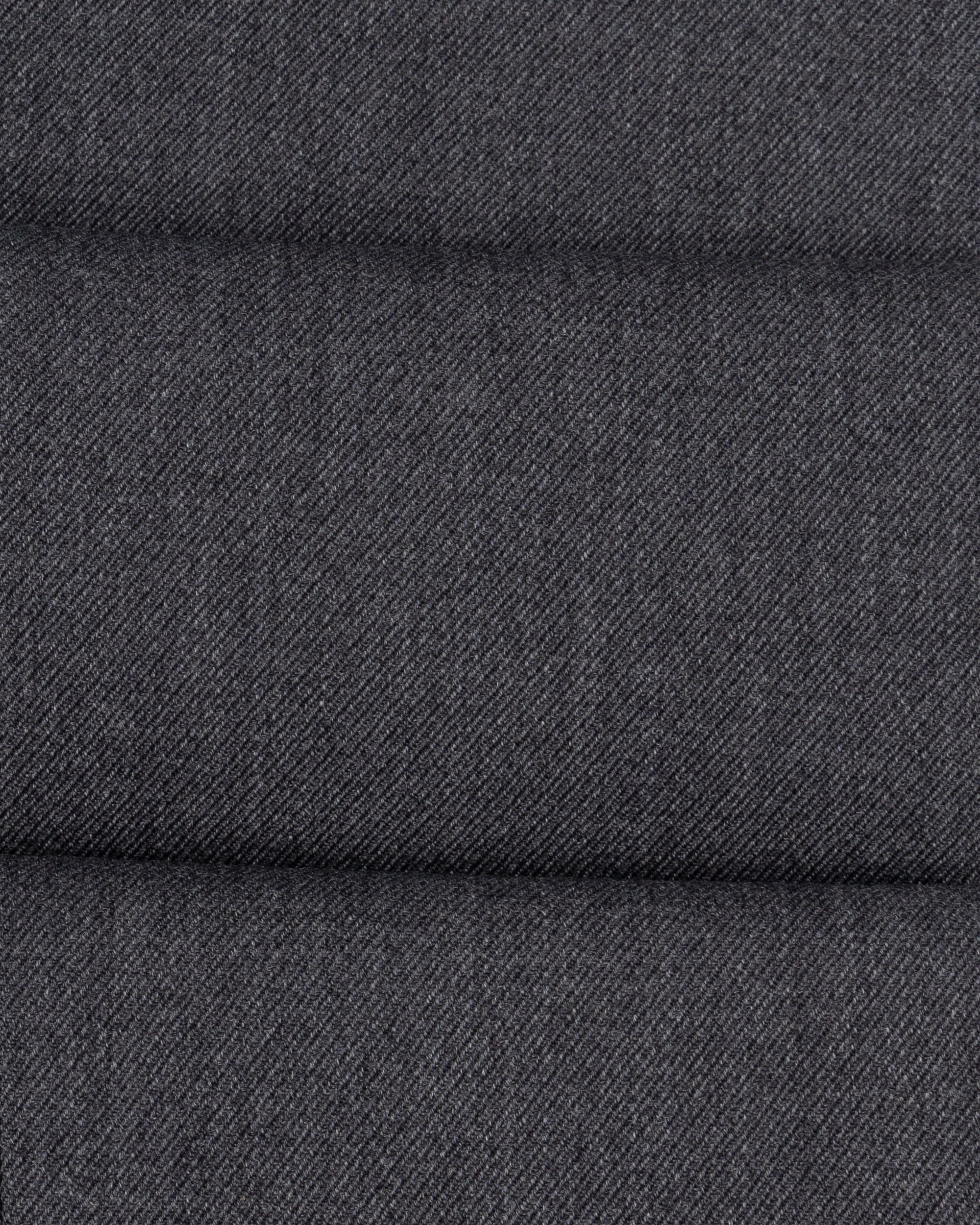 Single Pleat Trouser - Mid Grey Wool Cavalry Twill