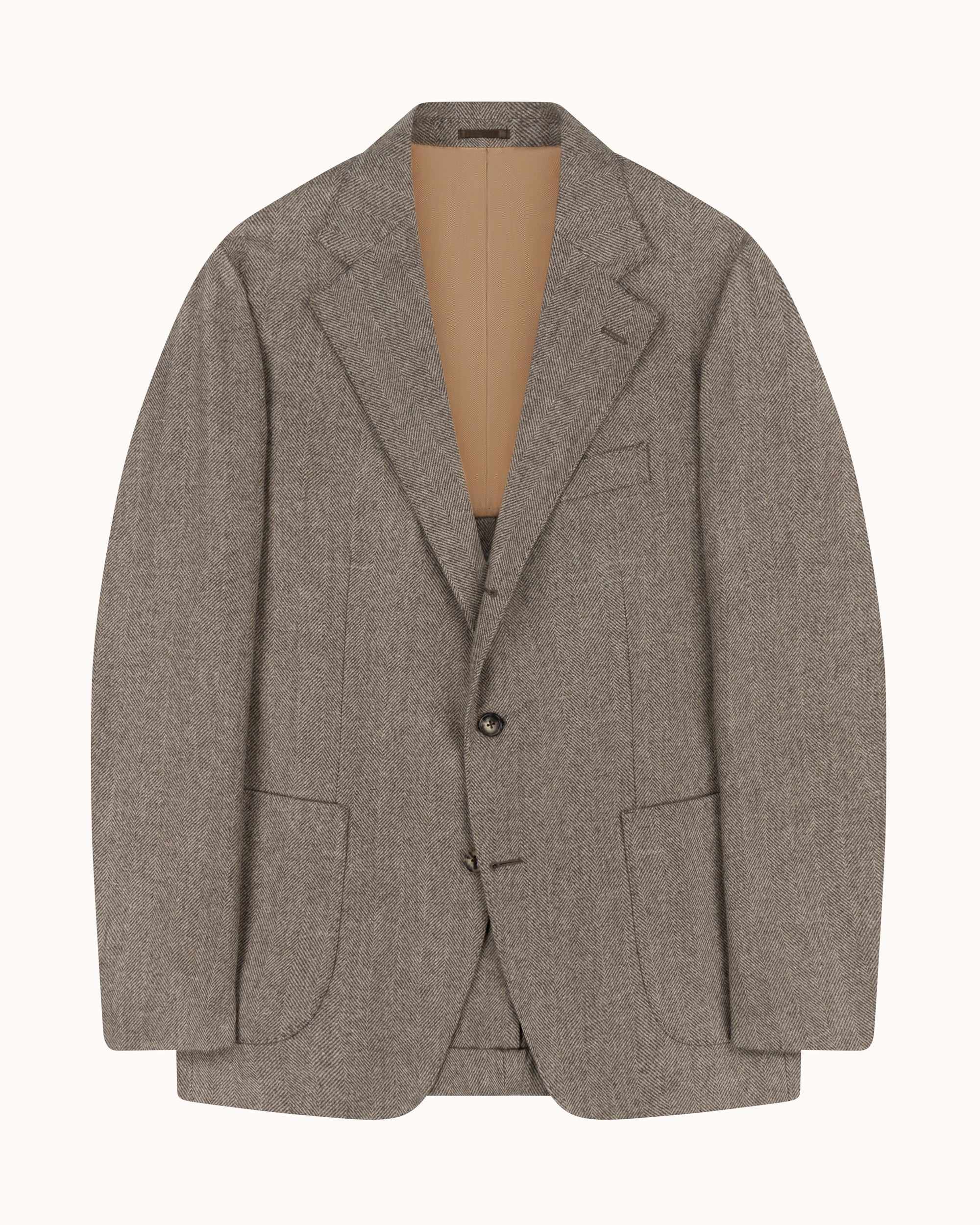 Sport Jacket - Taupe Herringbone Wool